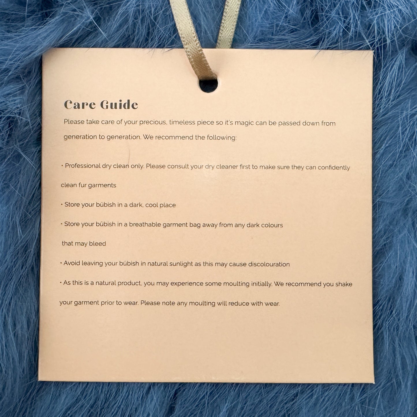 Bubish Luxe Blue 100% Rabbit Fur Valencia Jacket Med ~ AU10-12 [NEW]
