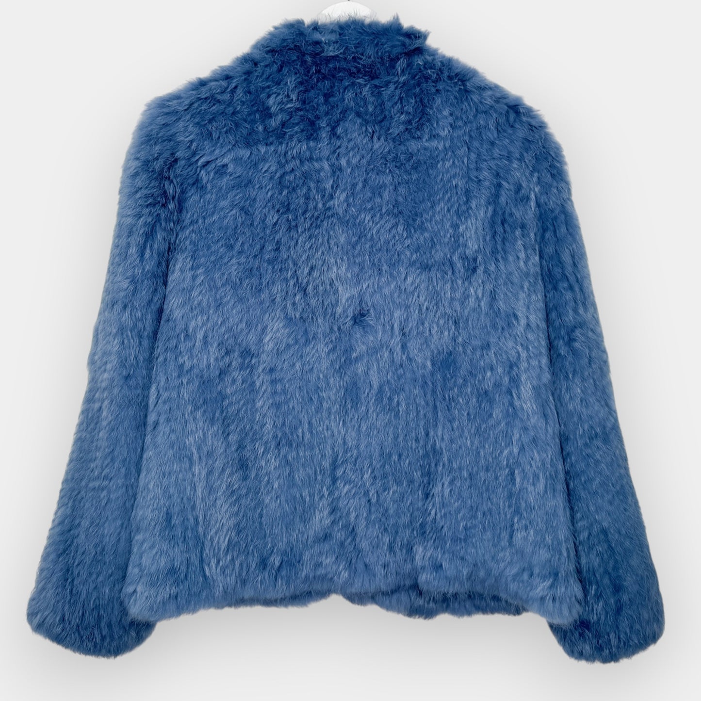 Bubish Luxe Blue 100% Rabbit Fur Valencia Jacket Med ~ AU10-12 [NEW]