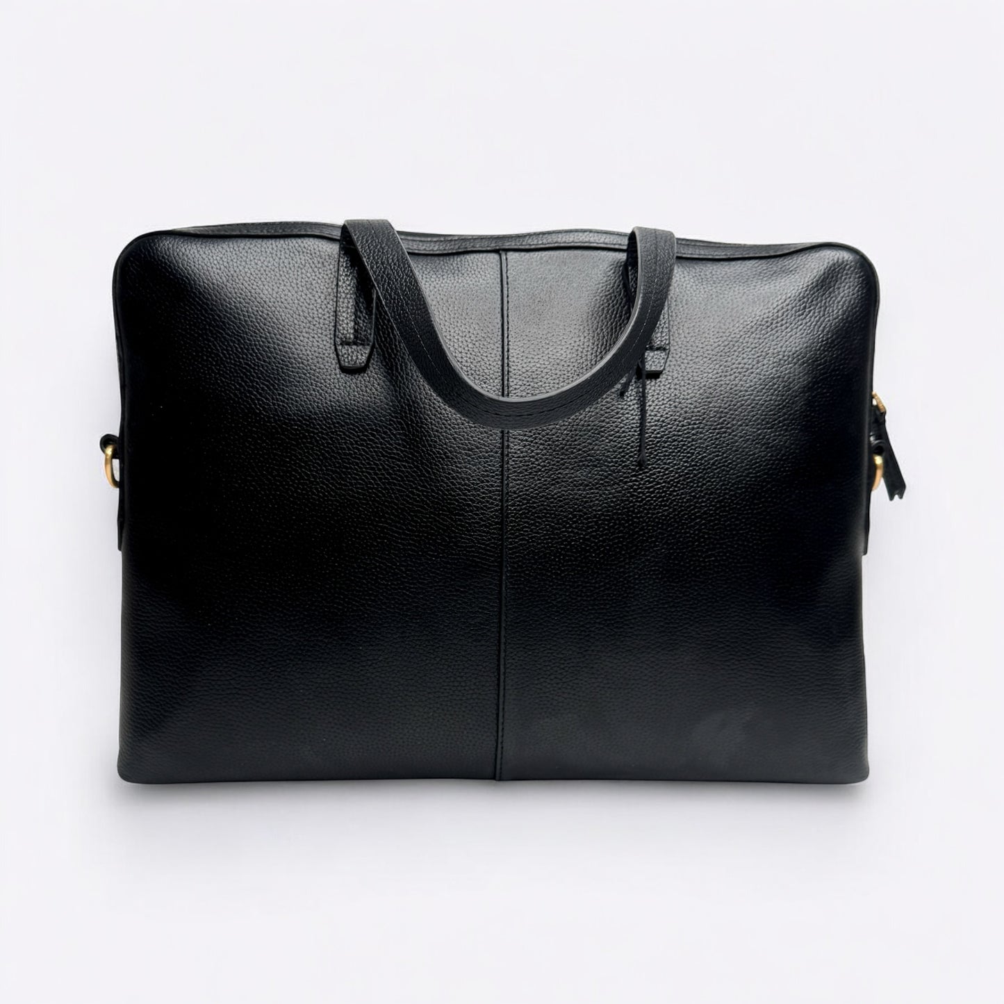 Oroton Black Grainy Leather Lilly Laptop Bag Medium