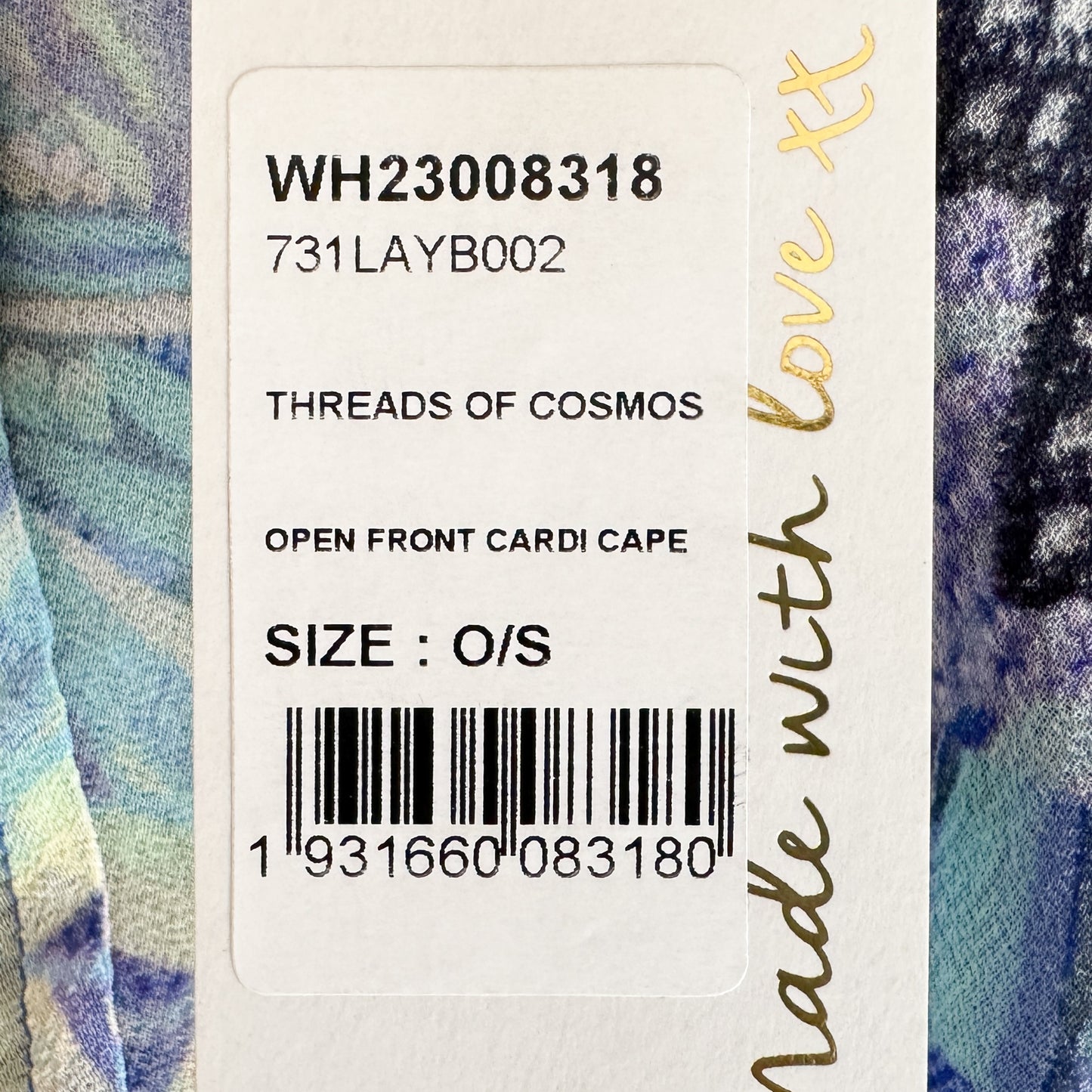 Camilla Threads of Cosmos Purple Silk Kimono Cardi Cape One Size [NEW]