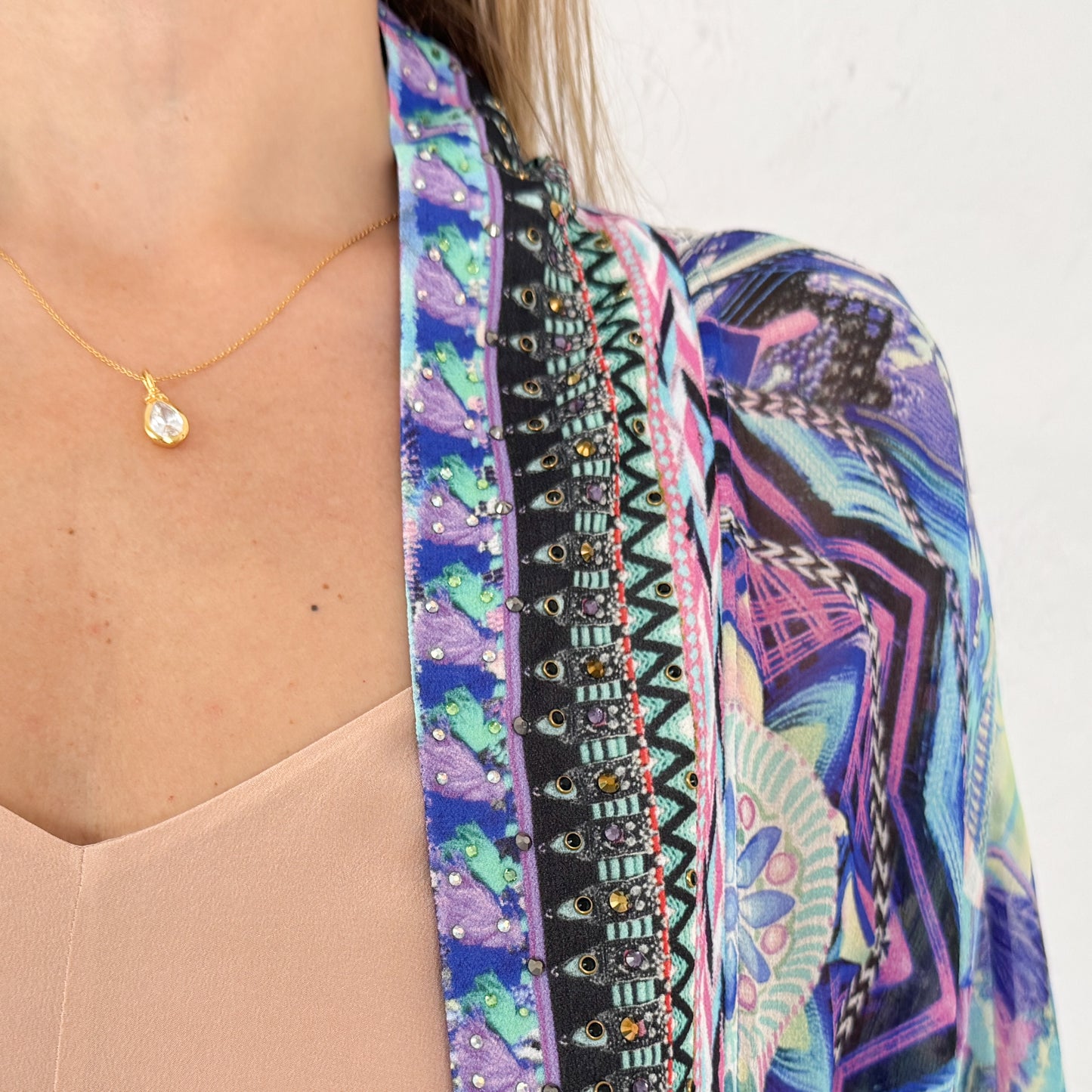 Camilla Threads of Cosmos Purple Silk Kimono Cardi Cape One Size [NEW]