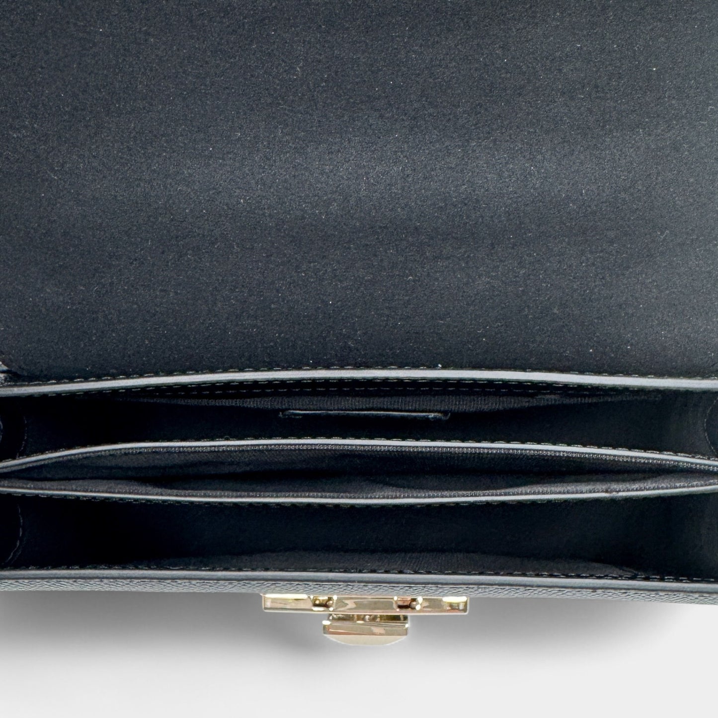 Furla Black Grainy Leather Venere Mini Crossbody Bag