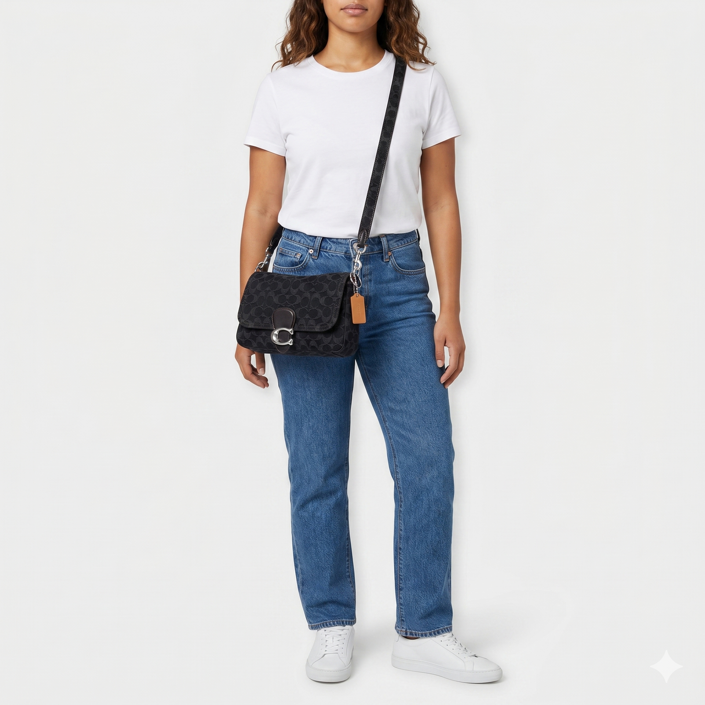 Coach Black Washed Denim Soft Tabby 26 Shoulder Bag