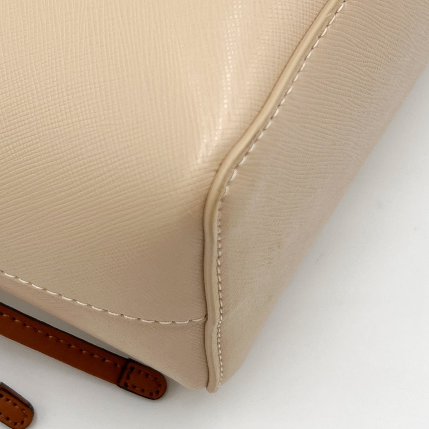 Oroton Beige Saffiano Leather Harriet Medium Tote Bag [NEW]