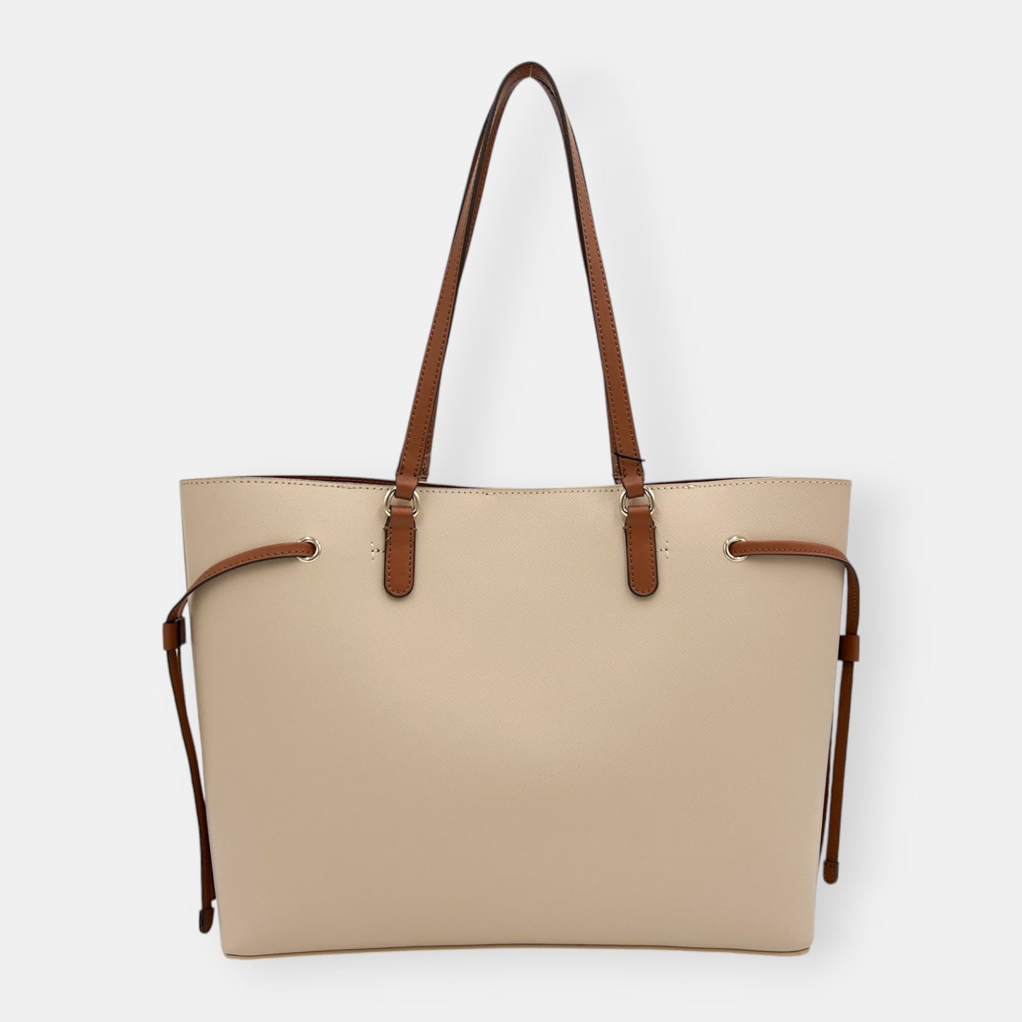 Oroton Beige Saffiano Leather Harriet Medium Tote Bag [NEW]