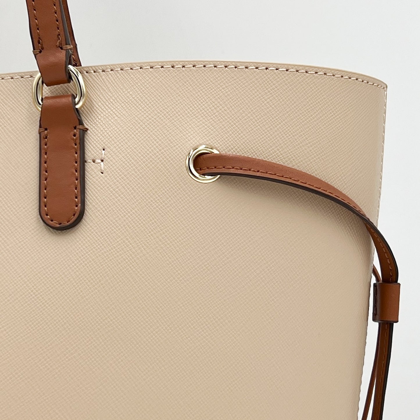 Oroton Beige Saffiano Leather Harriet Medium Tote Bag [NEW]