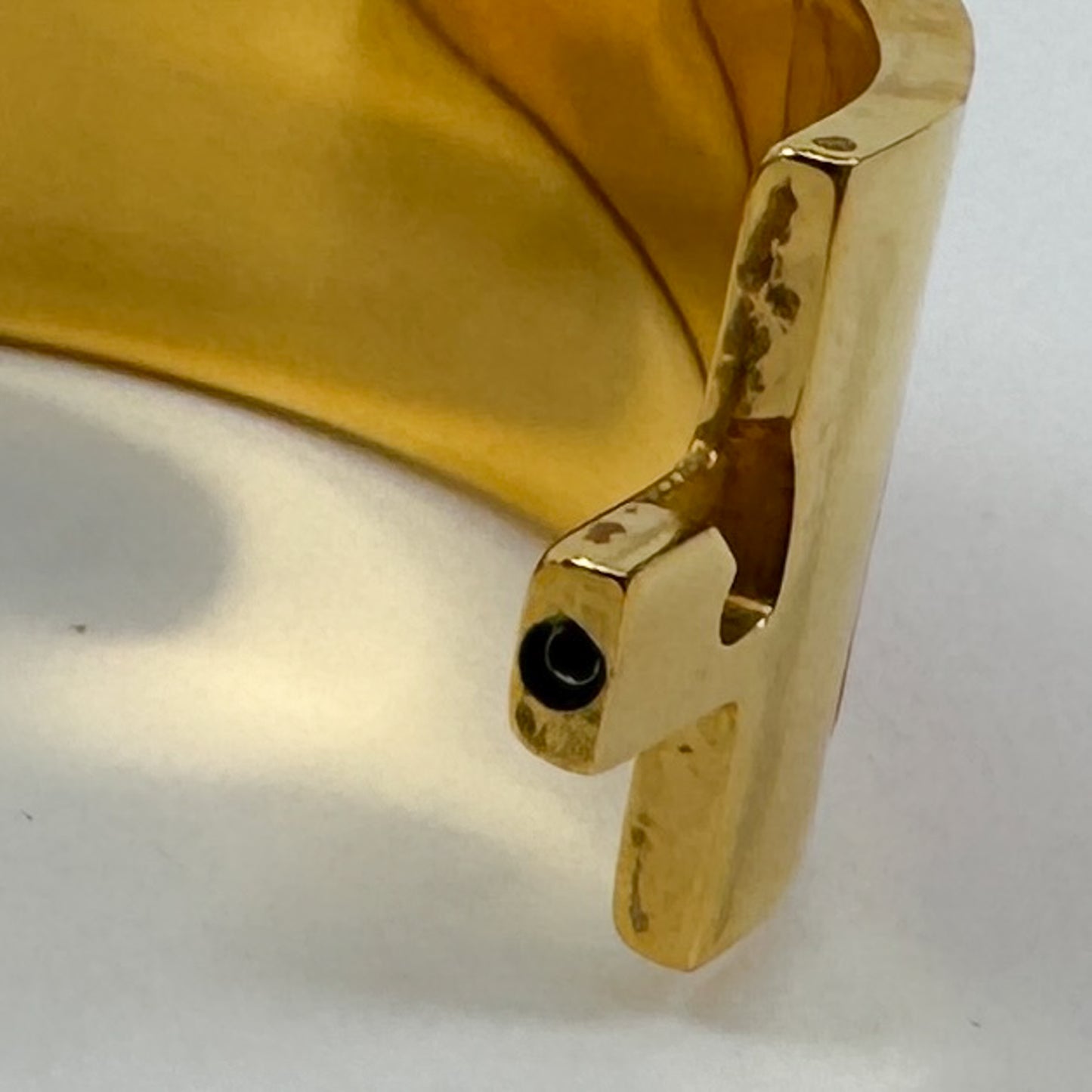 Hermes Orange Enamel Gold Plated Clic-Clac H PM Wide Bracelet