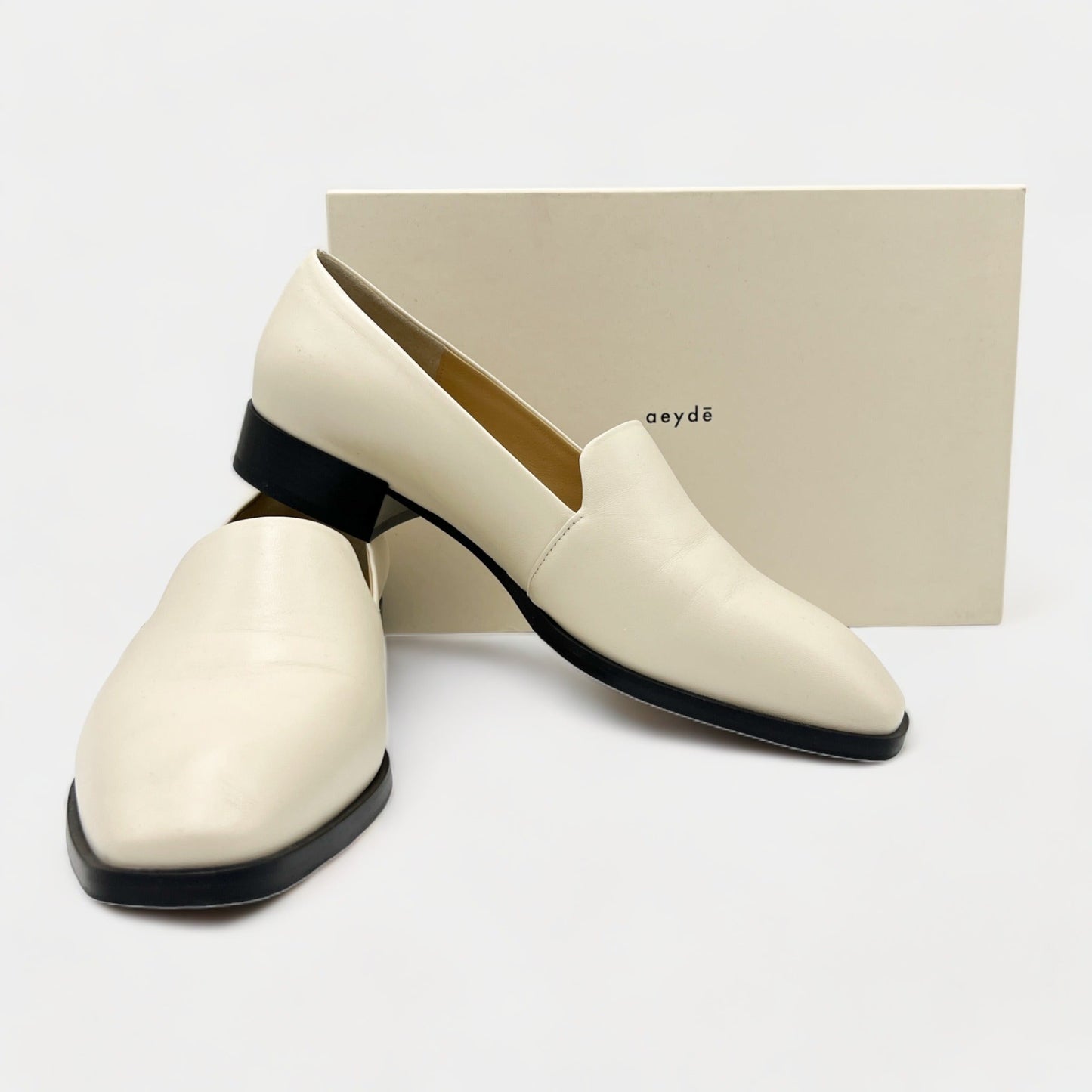 Aeyde Cream Leather Loafer Shoes EU39.5 ~ AU8.5 ~ UK6.5 [NEW]