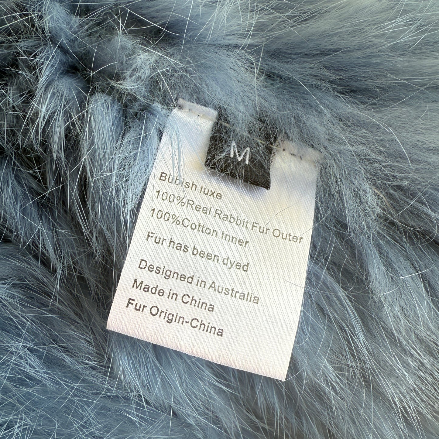 Bubish Luxe Blue 100% Rabbit Fur Valencia Jacket Med ~ AU10-12 [NEW]
