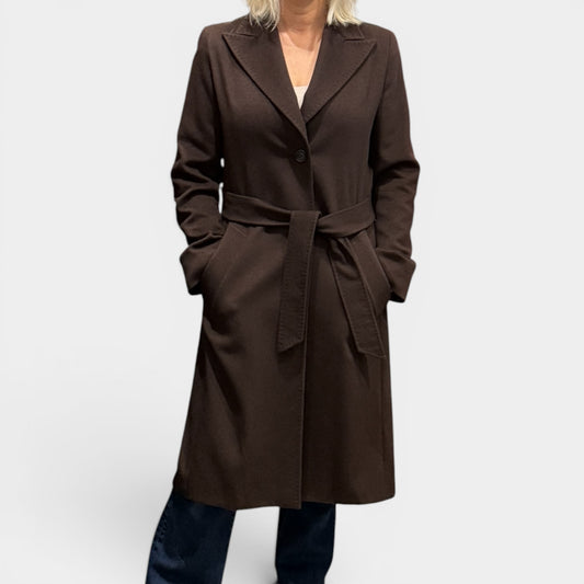 Max Mara Brown 100% Cashmere Belted Coat AU8-10 ~ Small