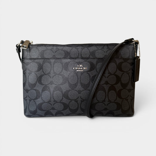 Coach Black Logo Canvas Small Crossbody Bag