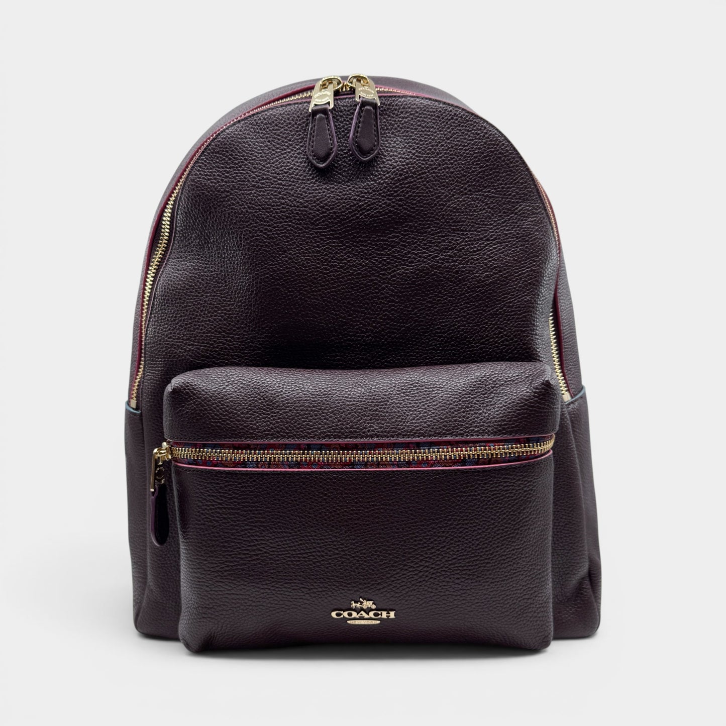 Coach Burgundy Oxblood Leather Charlie Edgepaint Backpack Bag