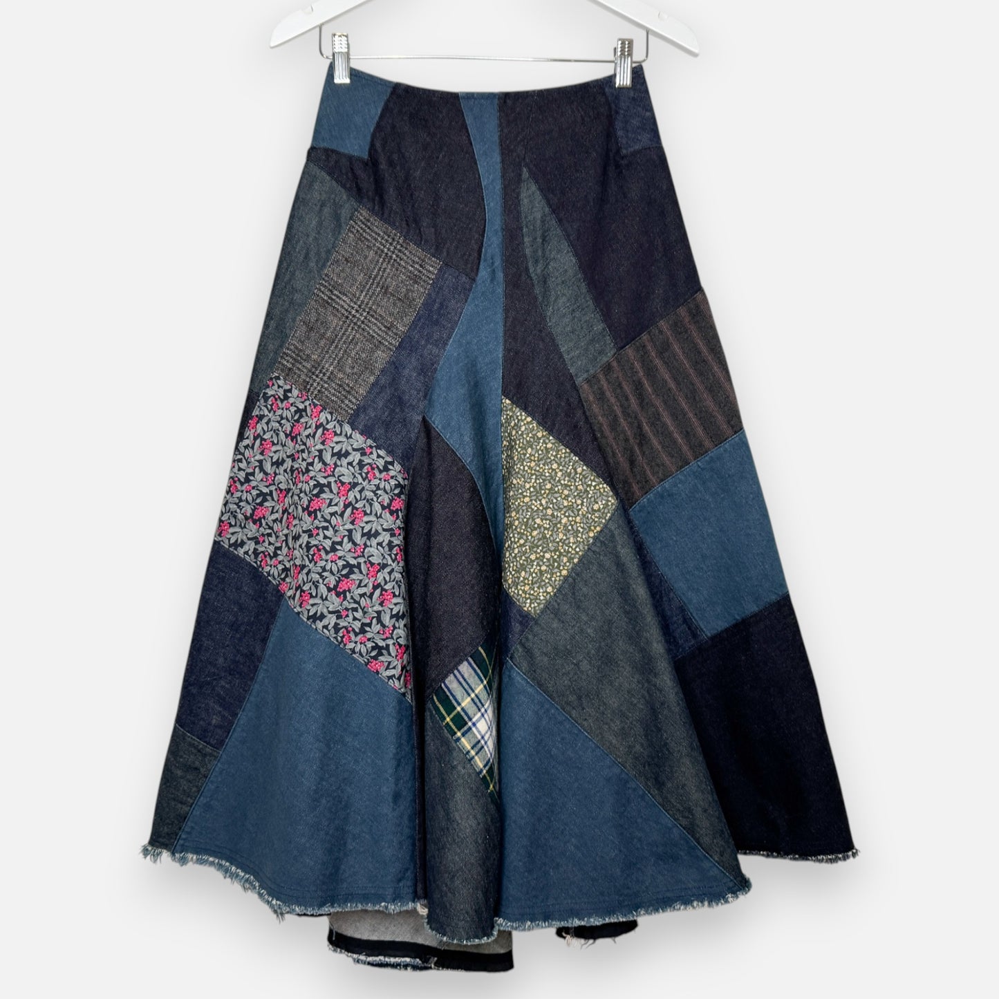 Junya Watanabe Comme des Garçons Denim Patchwork Skirt Small ~ AU8
