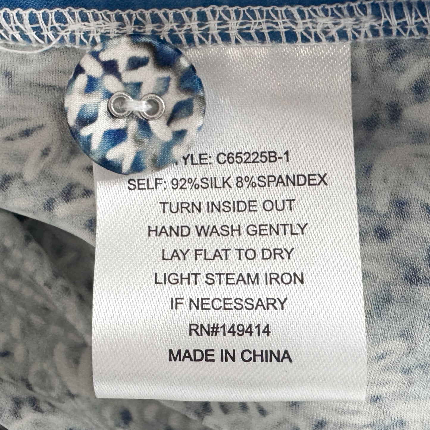 Johnny Was Blue Silk Wide Leg Lauchlen Pants AU14+ ~ Large [NEW]