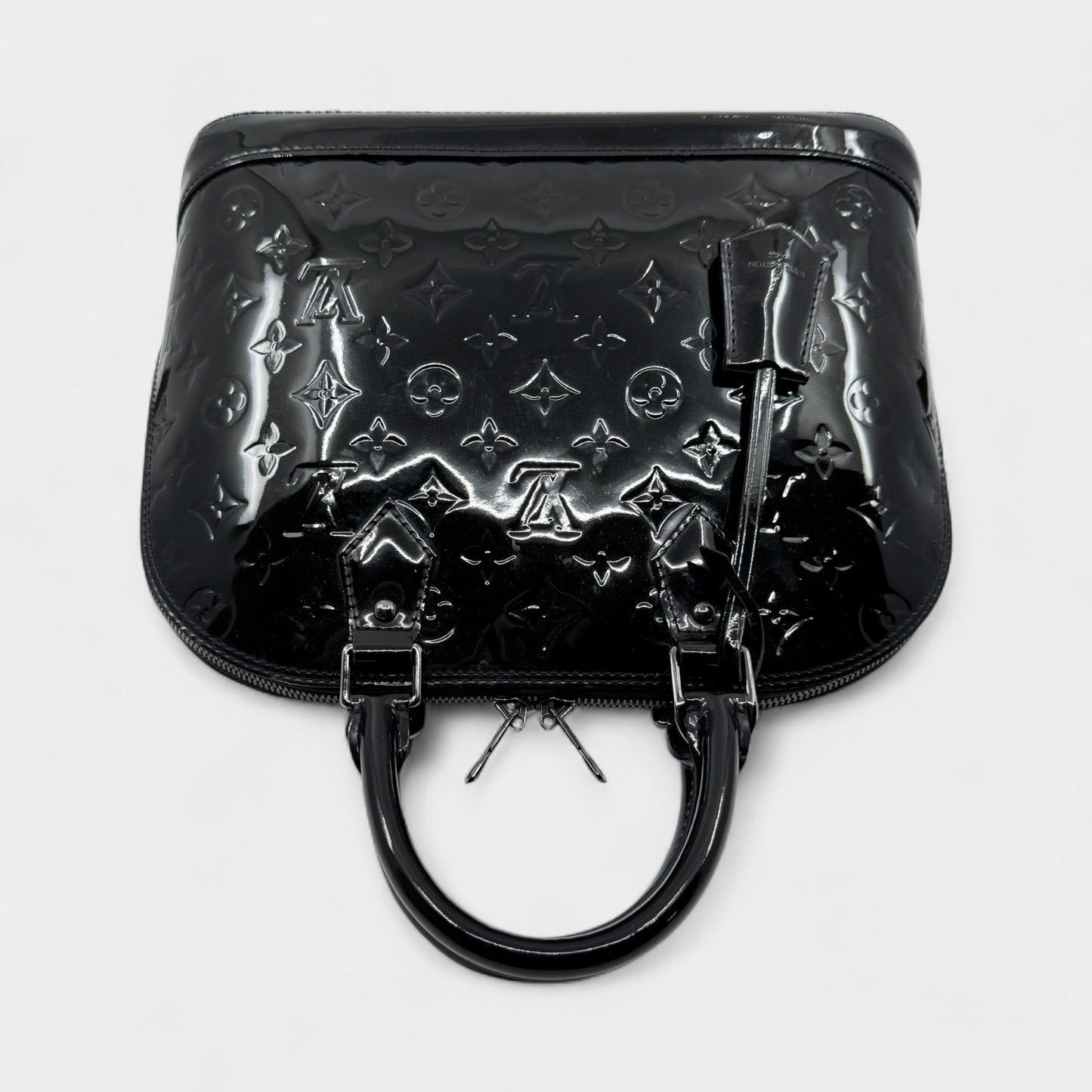Louis Vuitton Alma Black Patent Leather Handbag Medium
