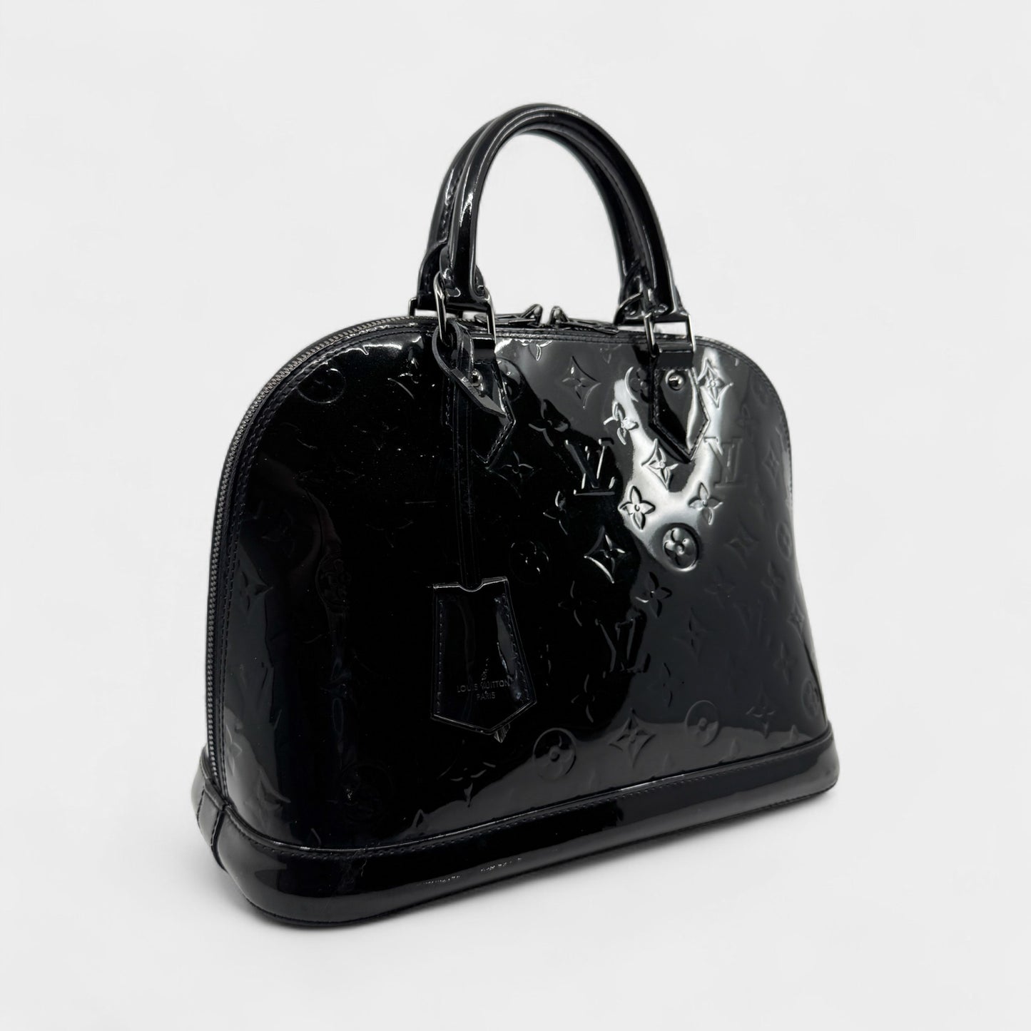 Louis Vuitton Alma Black Patent Leather Handbag Medium
