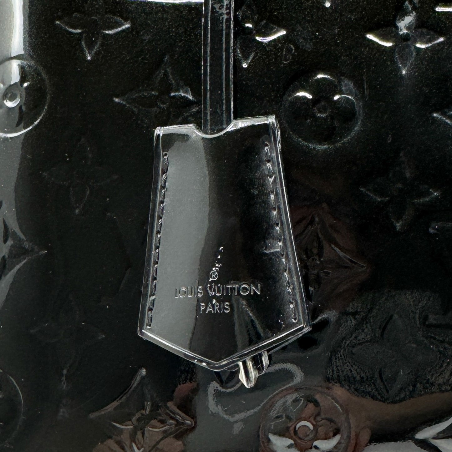 Louis Vuitton Alma Black Patent Leather Handbag Medium