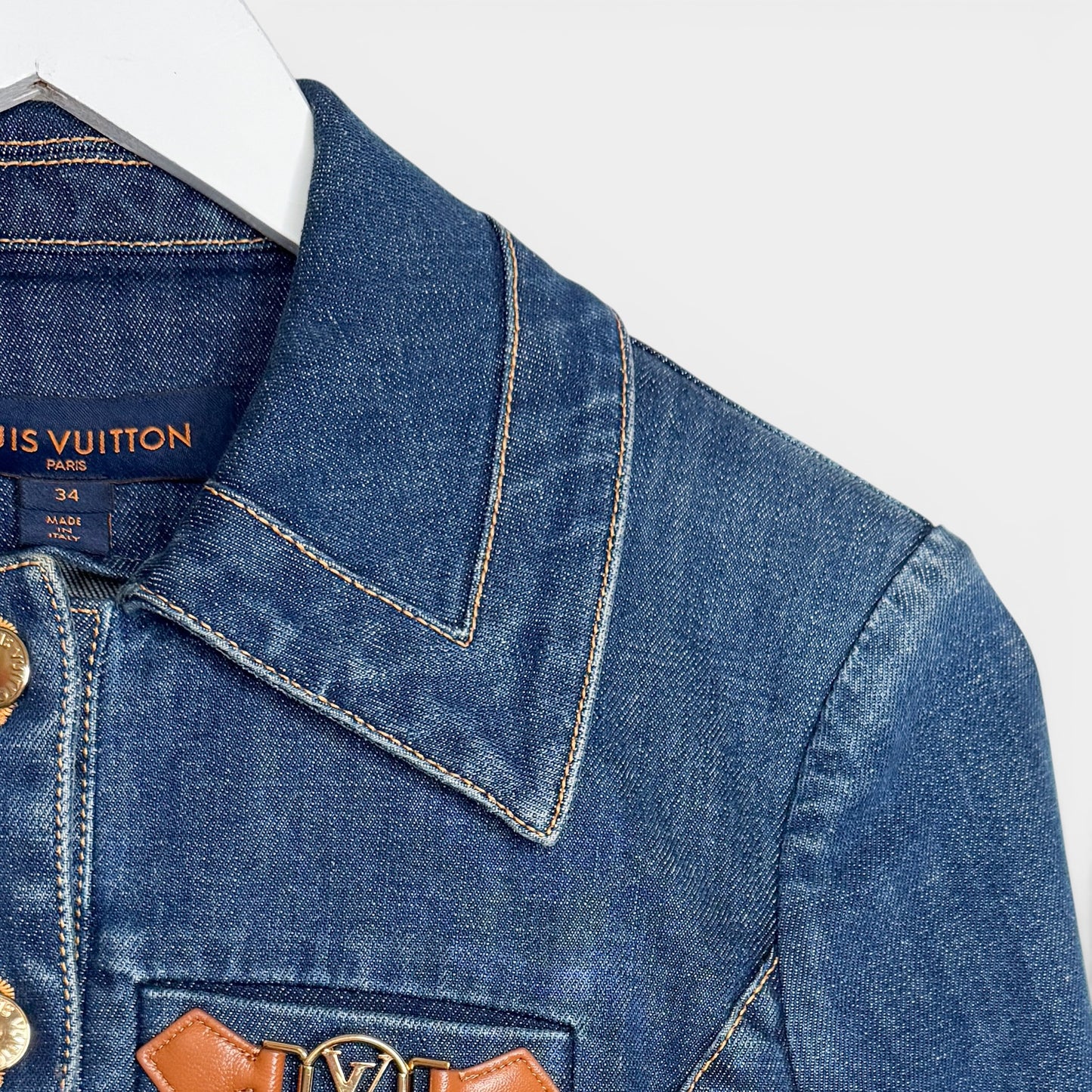 Louis Vuitton Retro Organic Cotton Blue Denim Jacket EU34 ~ AU6-8