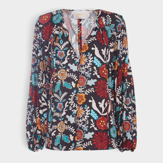 La Doublej  Multicoloured Floral Aphrodite Top X-Large ~ AU14-16