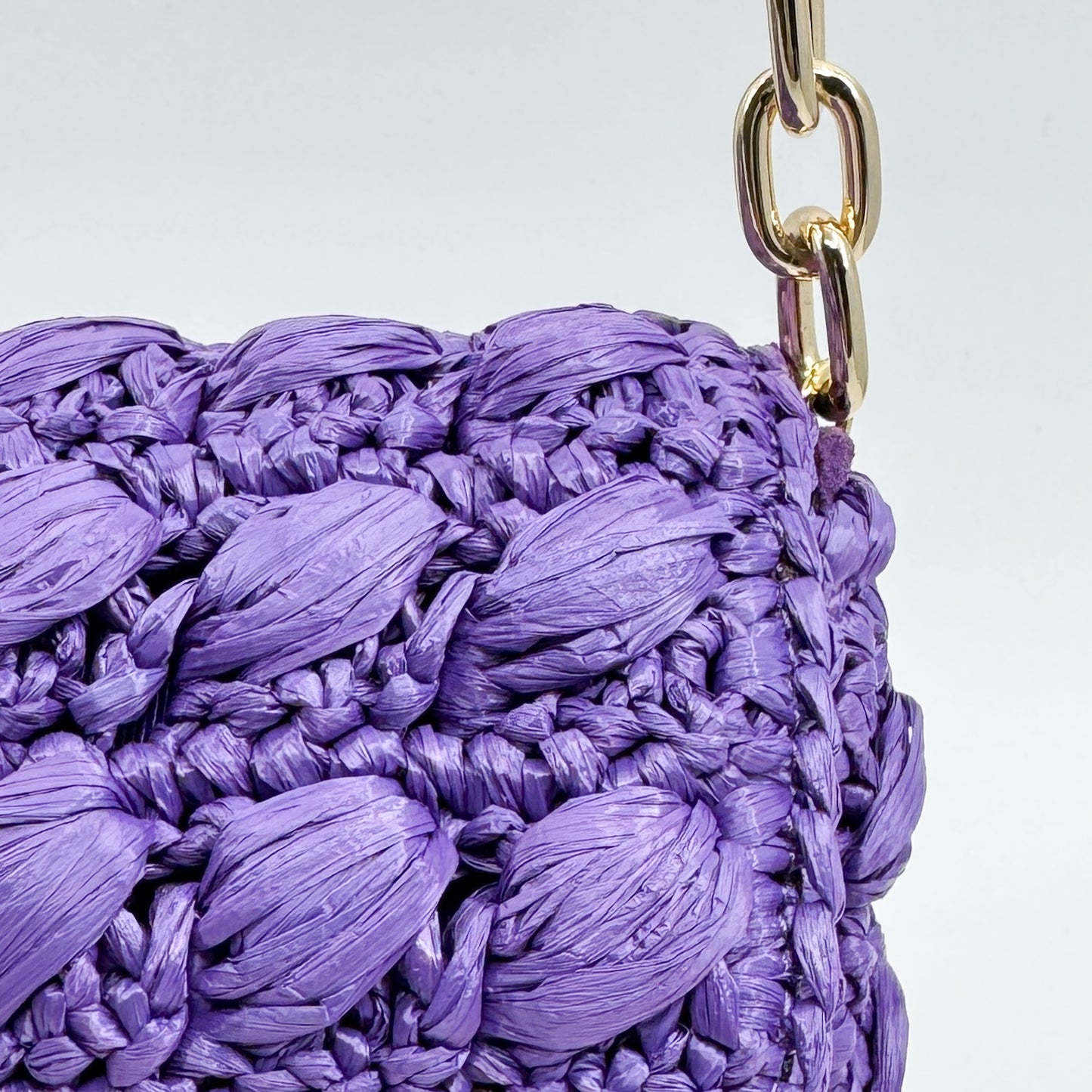 Luisa Spagnoli Purple Rattan Isoletta Shoulder Clutch Bag