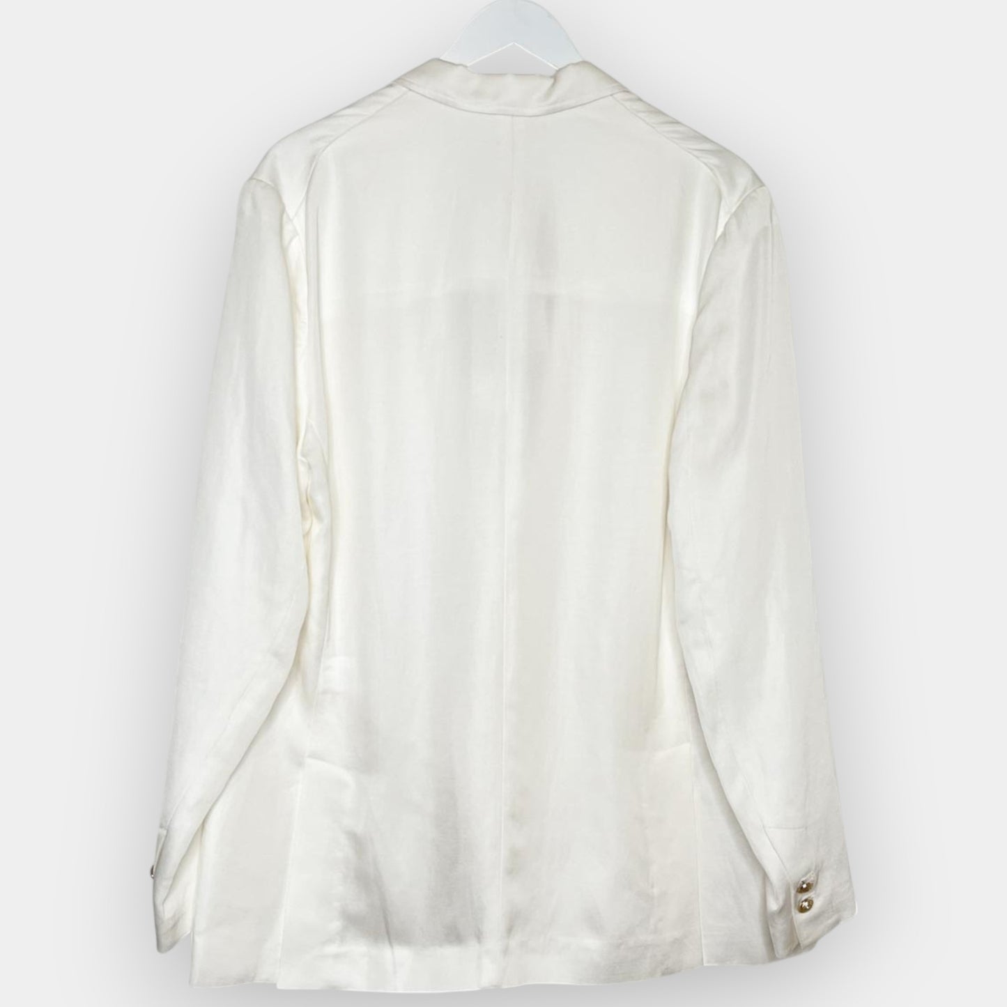 M.A. Dainty Off White Buttoned Hydrangea Blazer Jacket AU12 [NEW]