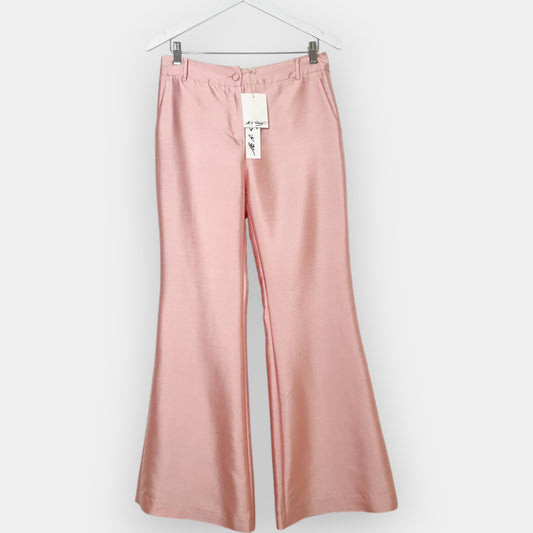 M.A. Dainty Pink Satin Flared Agora Pants AU10 [NEW]