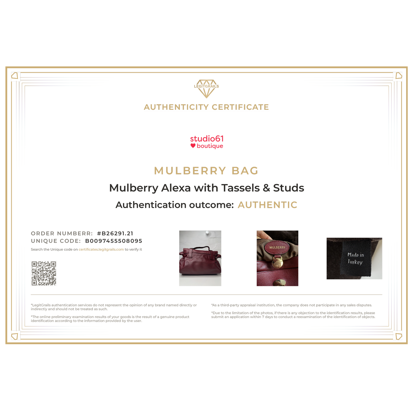 Mulberry Burgundy Leather Tassel Alexa Bag