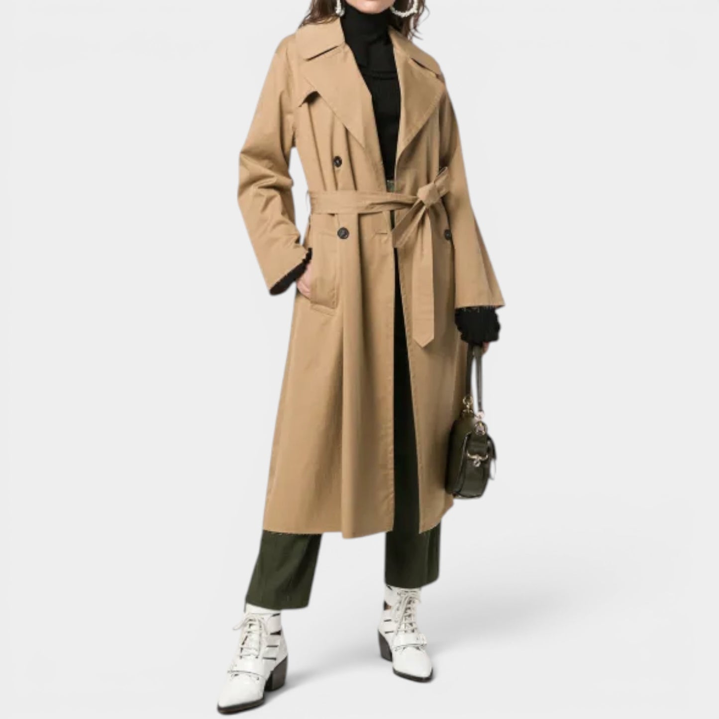 Nili Lotan Tan Brown Raw Edge Topher Trench Coat Small ~ Medium ~ AU8-10-12
