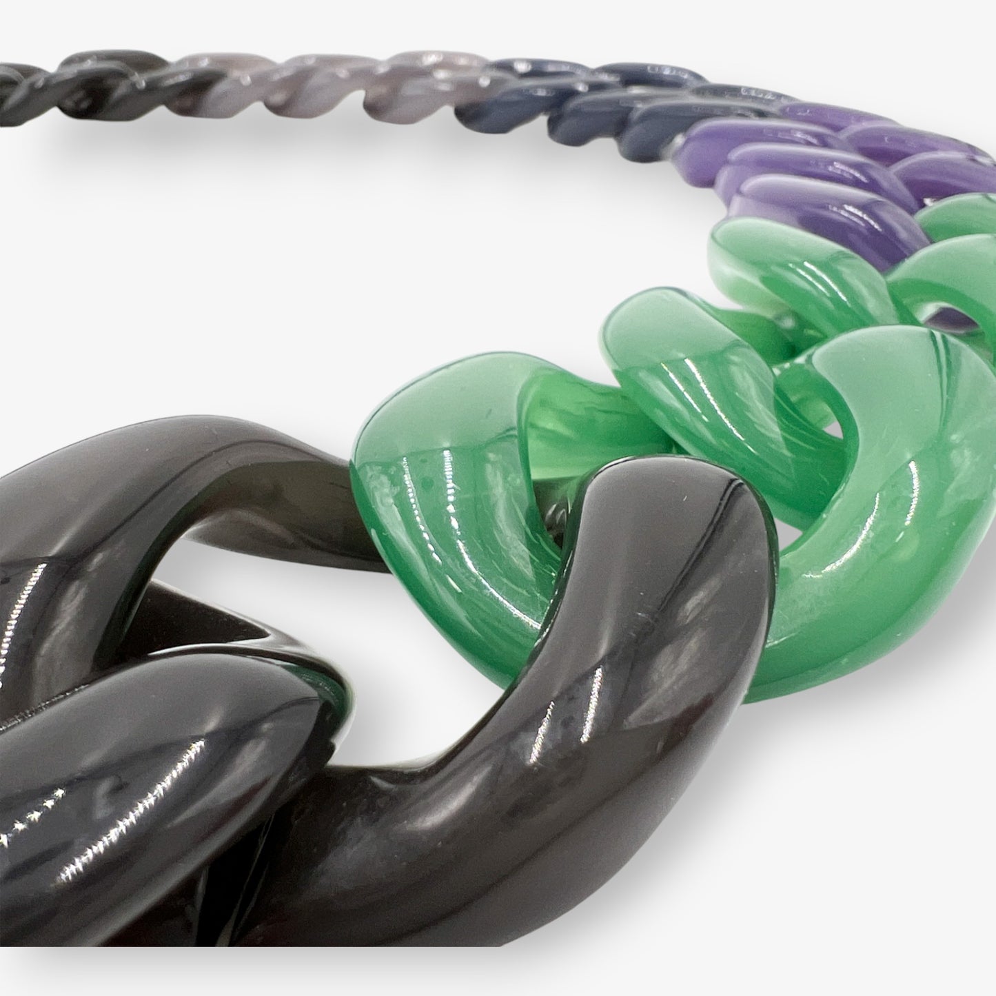 Pono Green PONO Italy Green Purple Resin Chain Necklace