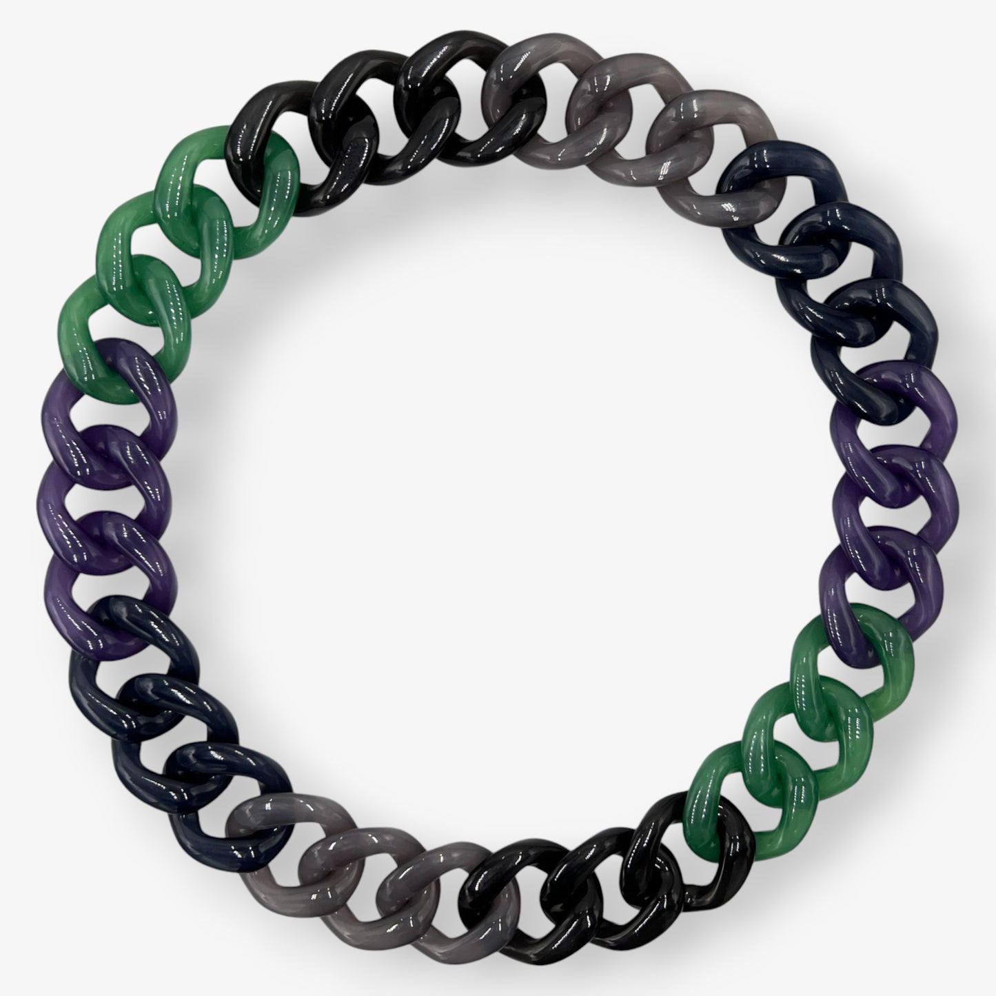 Pono Green PONO Italy Green Purple Resin Chain Necklace