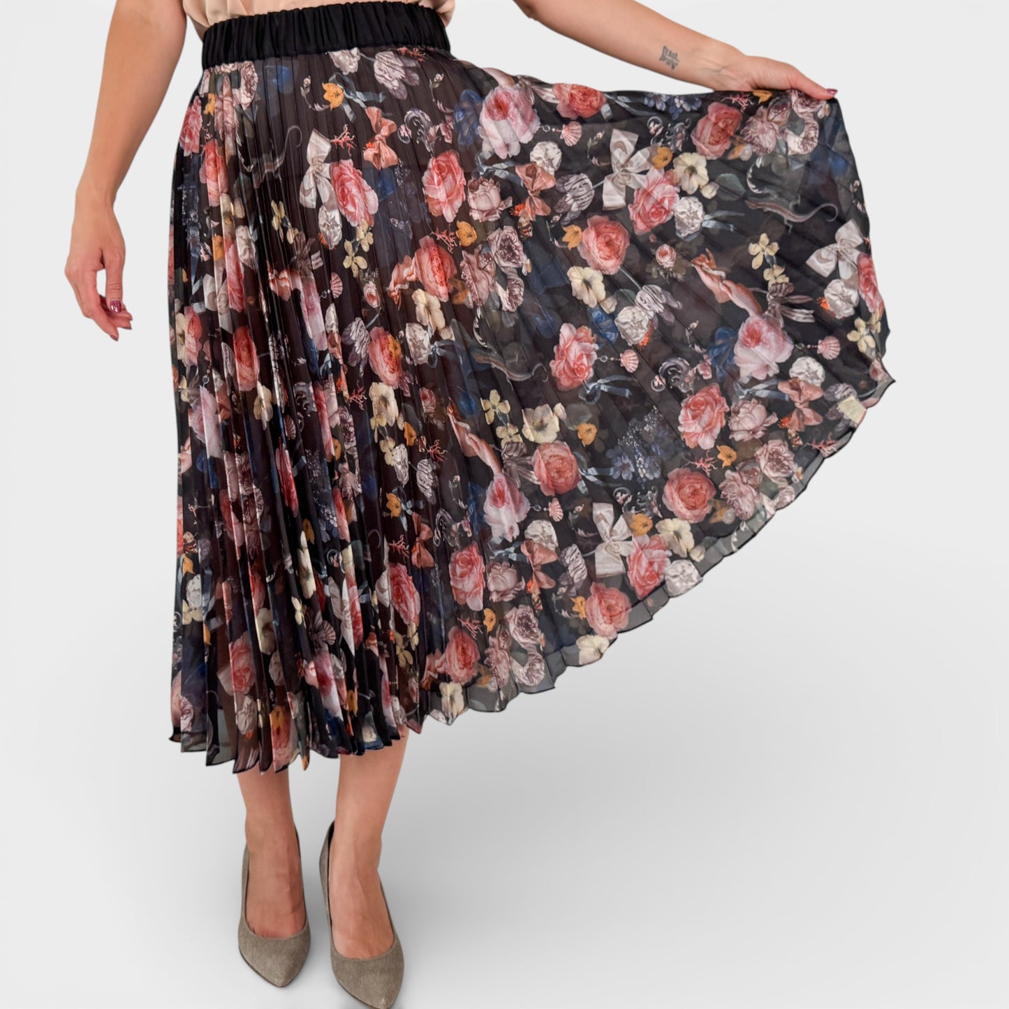 Romance Was Born Multicoloured Floral Jardin Dream Pleated Skirt AU14