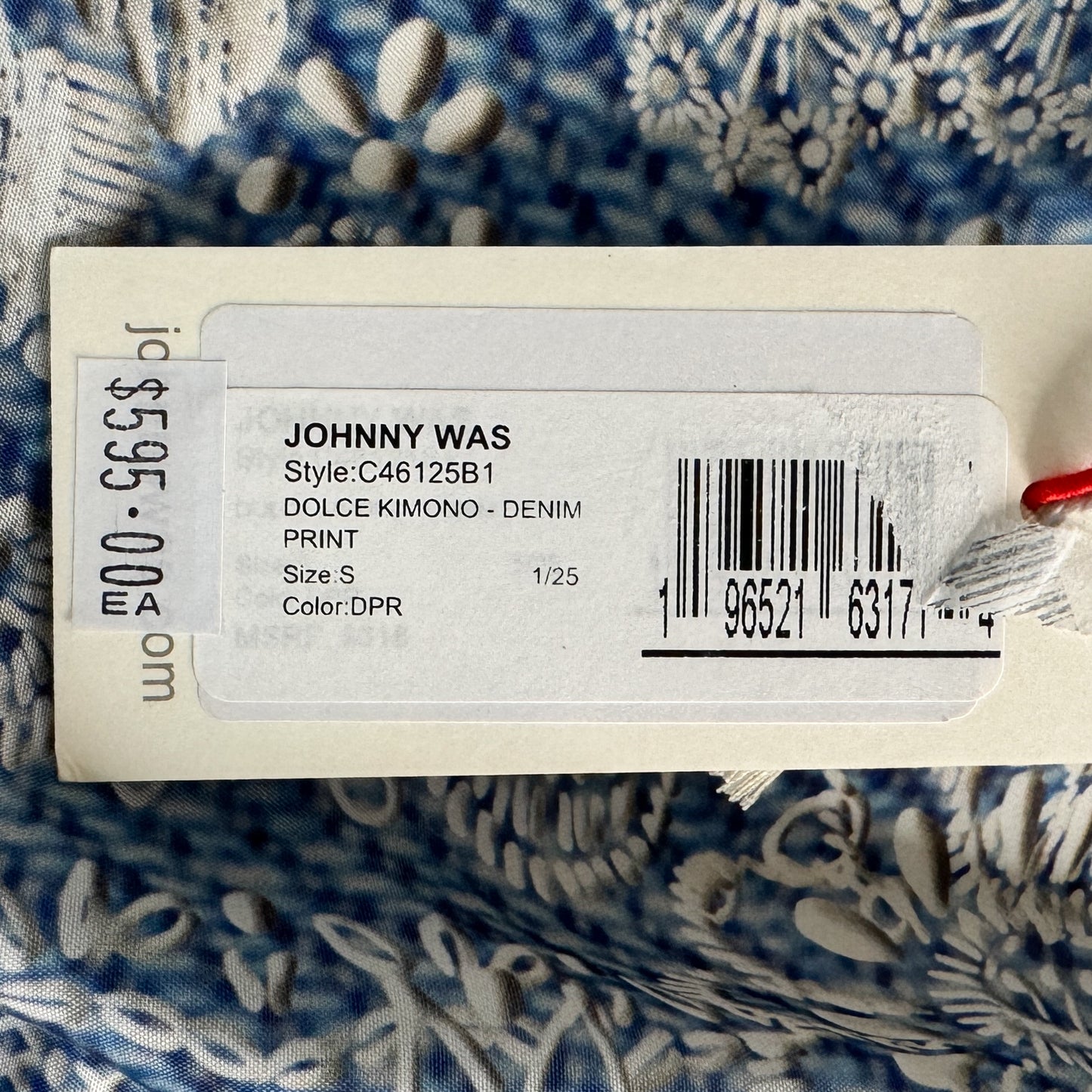 Johnny Was 'Dolce' Boho Light Blue Kimono Jacket Small [NEW]