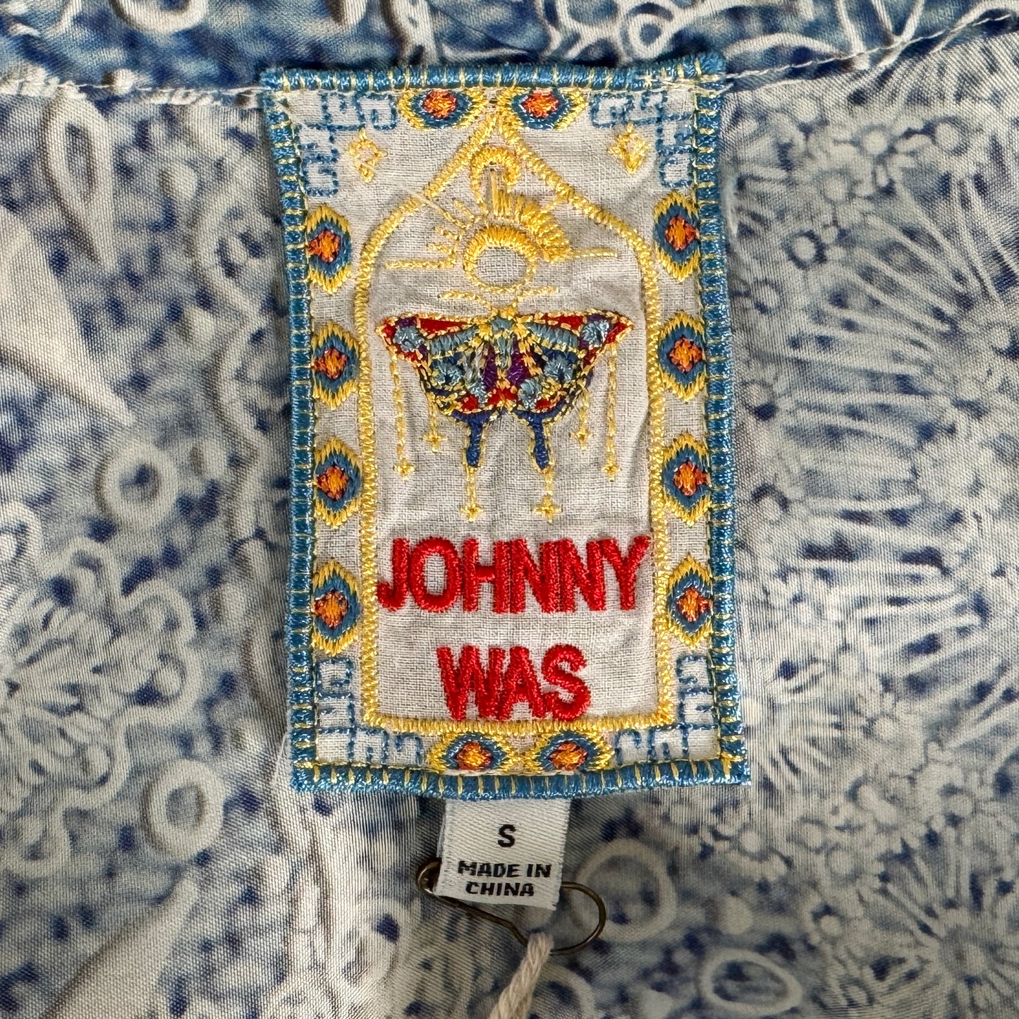 Johnny Was 'Dolce' Boho Light Blue Kimono Jacket Small [NEW]