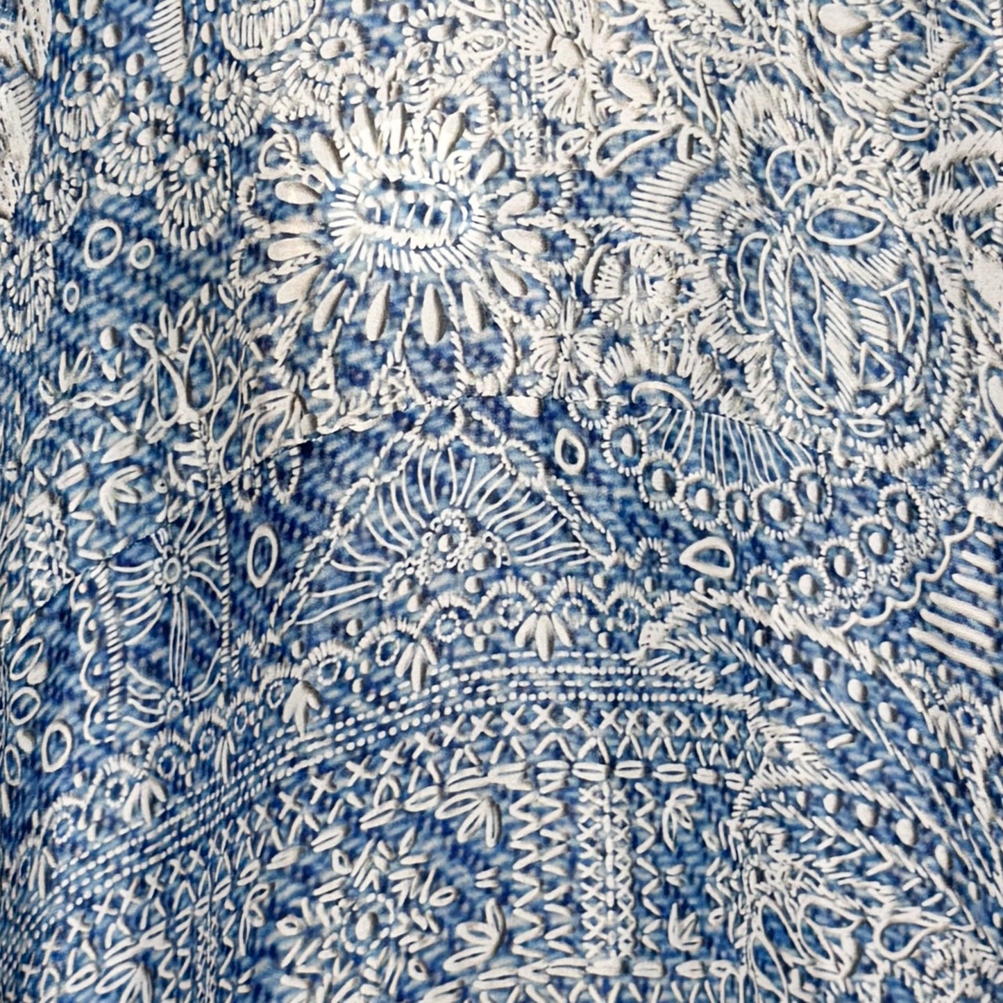 Johnny Was 'Dolce' Boho Light Blue Kimono Jacket Small [NEW]