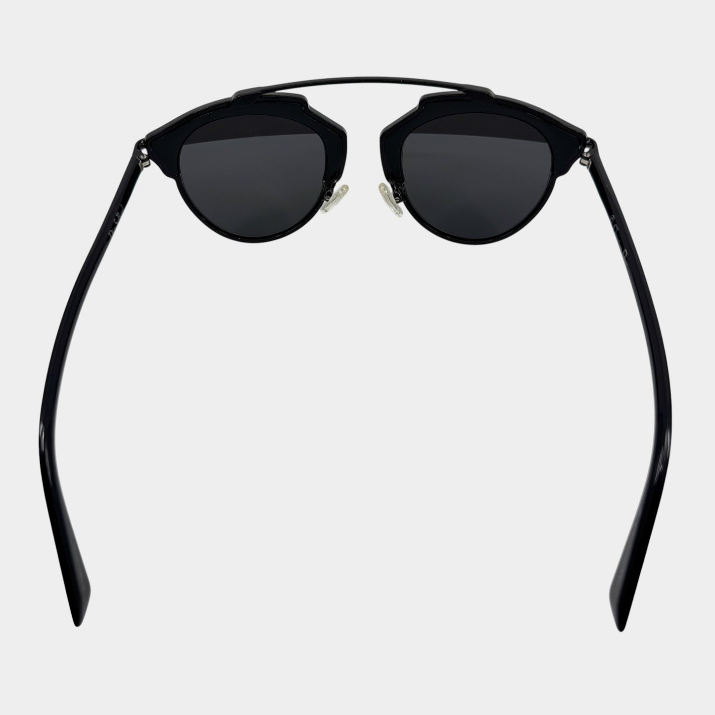 Christian Dior Vintage DiorSoReal Black & Silver Round Sunglasses