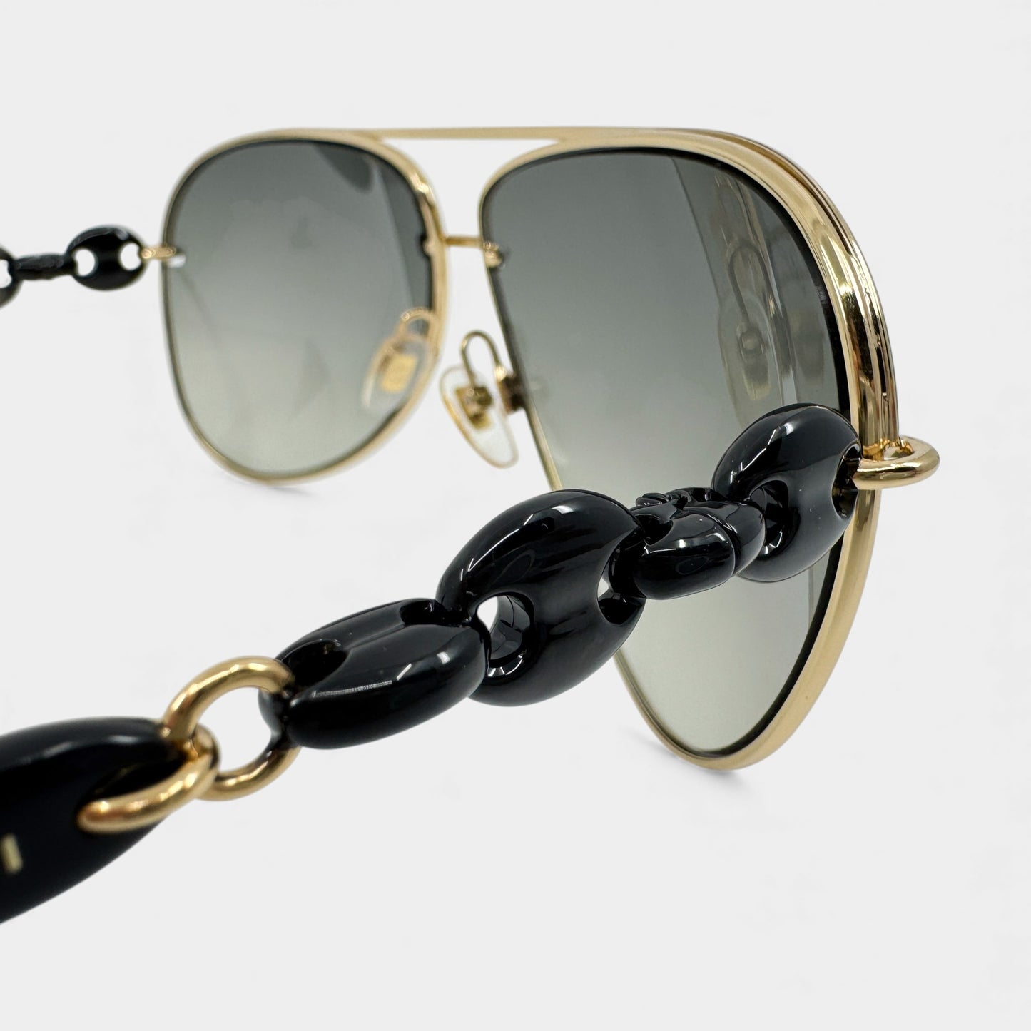 Gucci Vintage Gold & Black Aviator Sunglasses GG4225/S