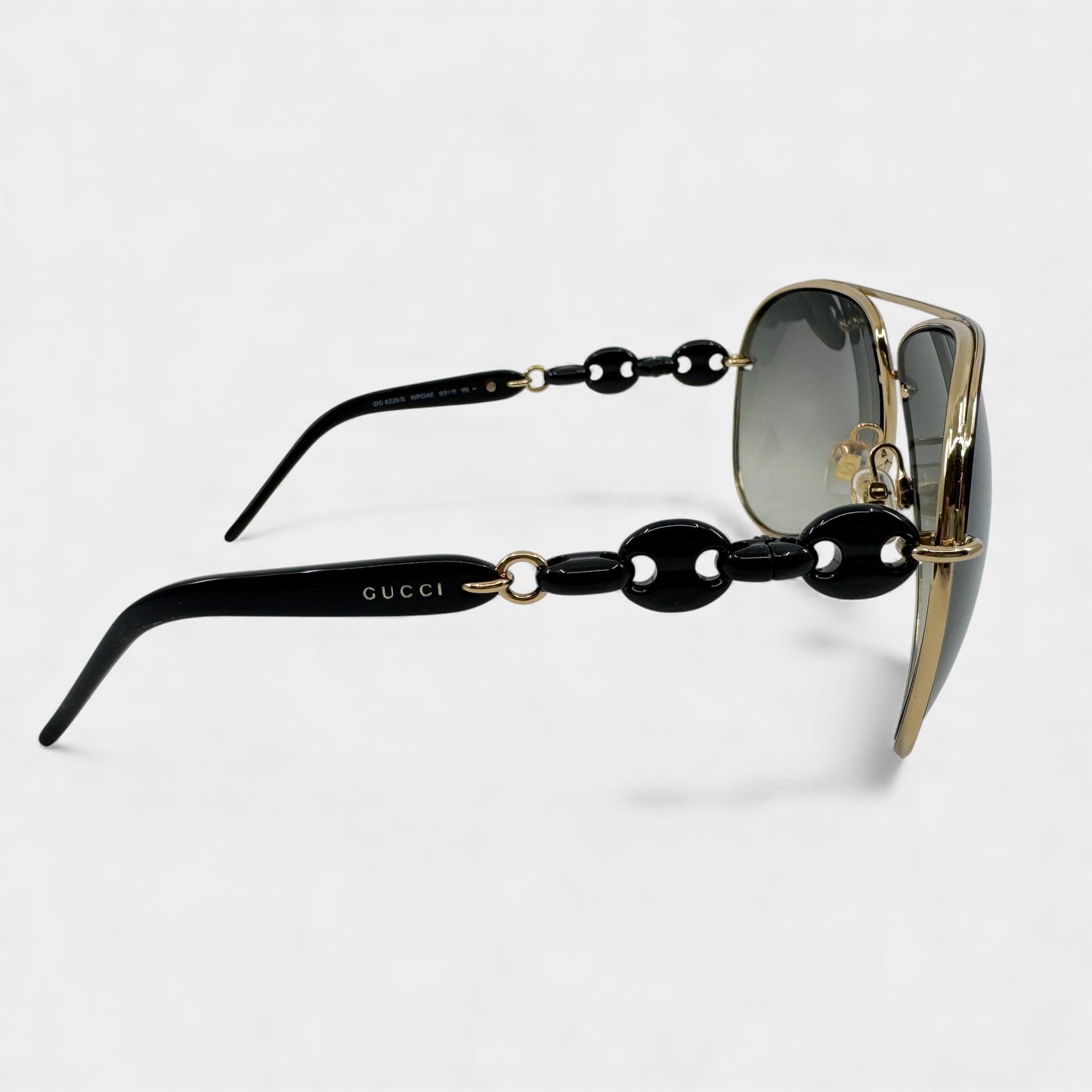 Gucci Vintage Gold & Black Aviator Sunglasses GG4225/S