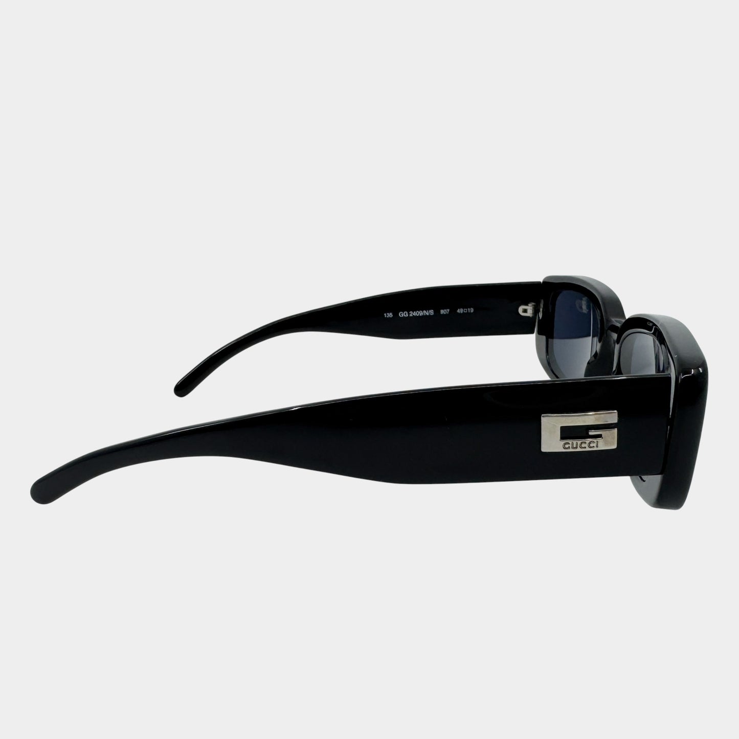 Gucci Vintage Black Rectangle Sunglasses GG2409/N/S