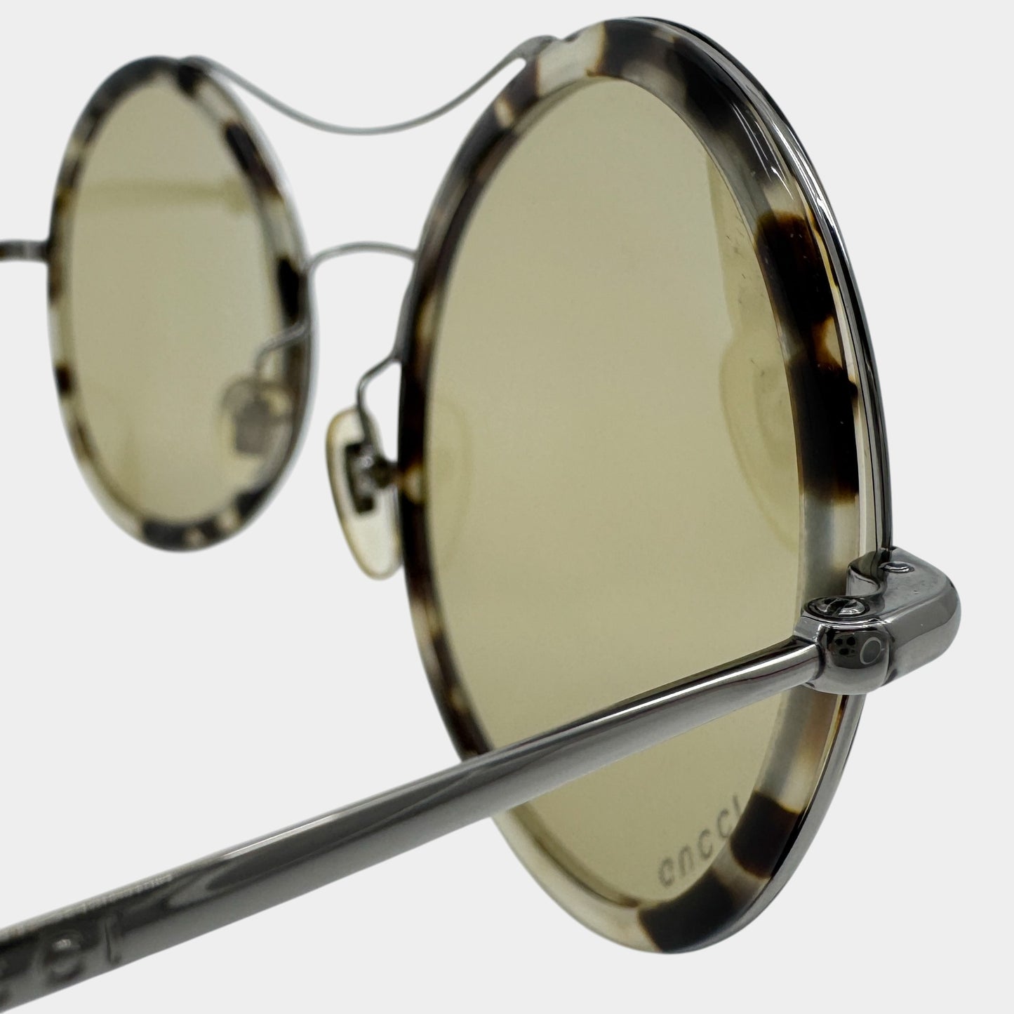 Gucci Vintage Tortoiseshell & Silver Round Sunglasses GG4252/N/S