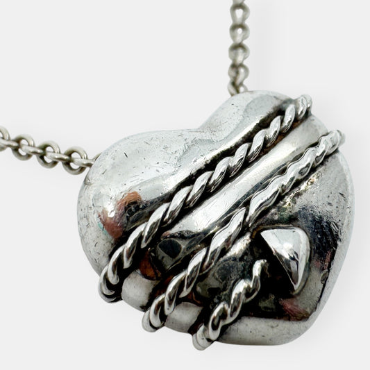 Tiffany & Co. 1994 Solid Silver 925 Heart & Arrow Pendant Necklace
