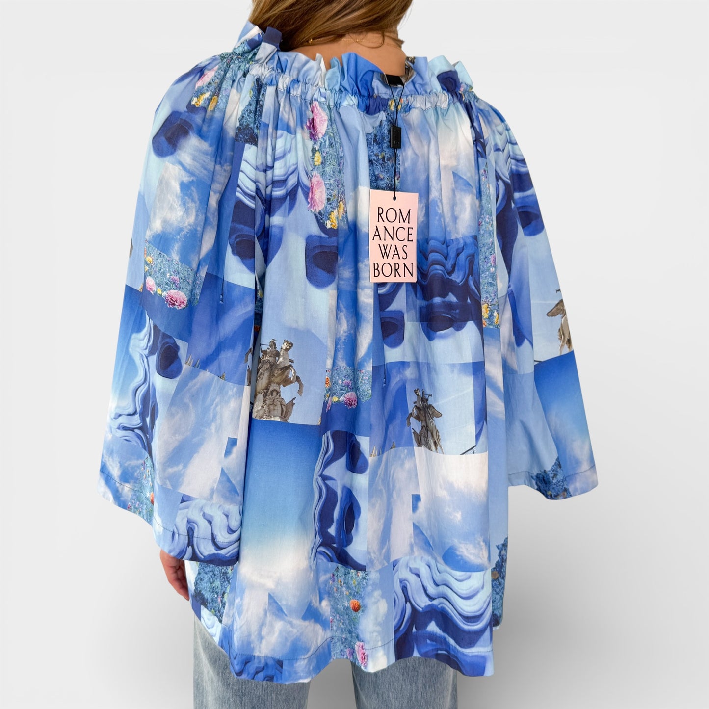 Romance Was Born X Samuel Hodge Blue Floral Petit Palais Cotton Top AU14 [NEW]