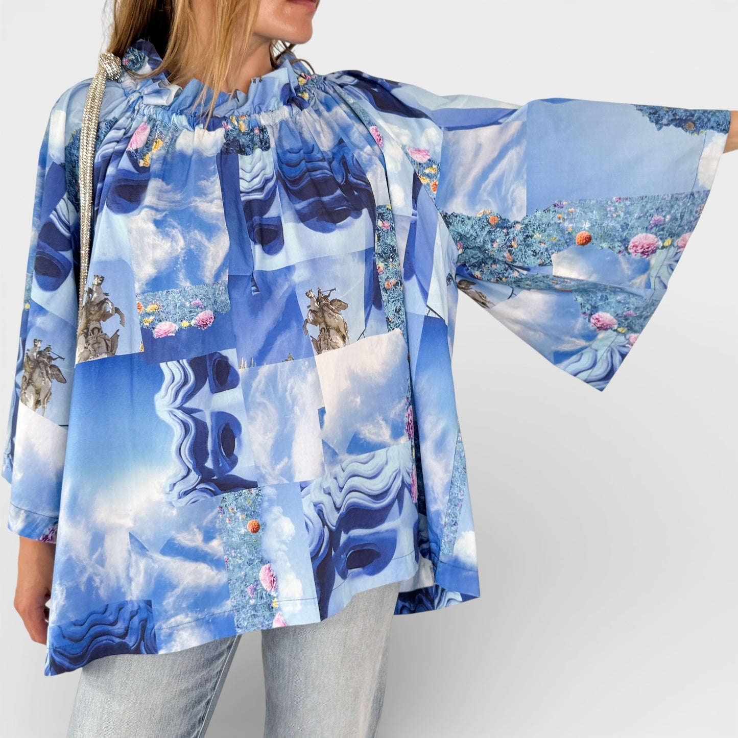 Romance Was Born X Samuel Hodge Blue Floral Petit Palais Cotton Top AU14 [NEW]