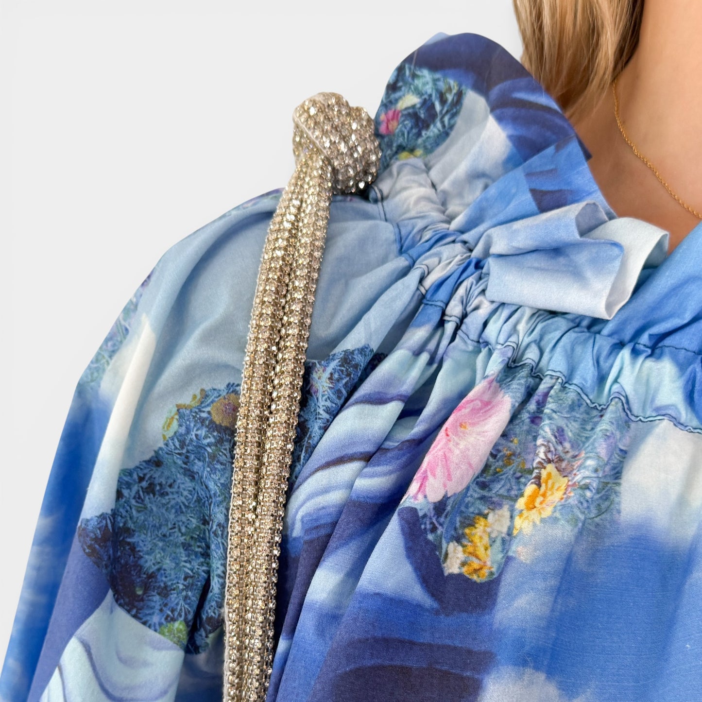 Romance Was Born X Samuel Hodge Blue Floral Petit Palais Cotton Top AU14 [NEW]