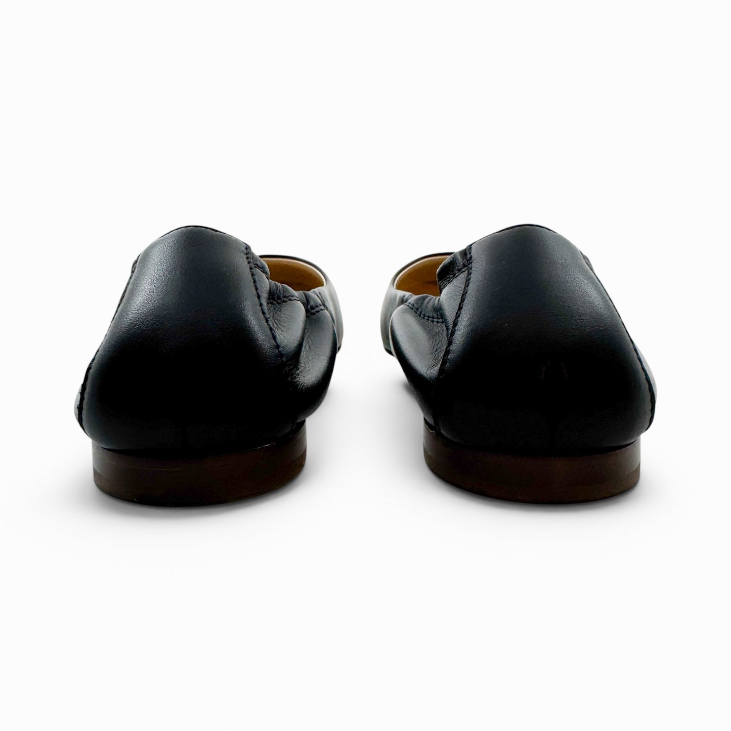Tod's Black Leather T-Logo Ballet Flat Shoes EU38.5 ~ AU7.5
