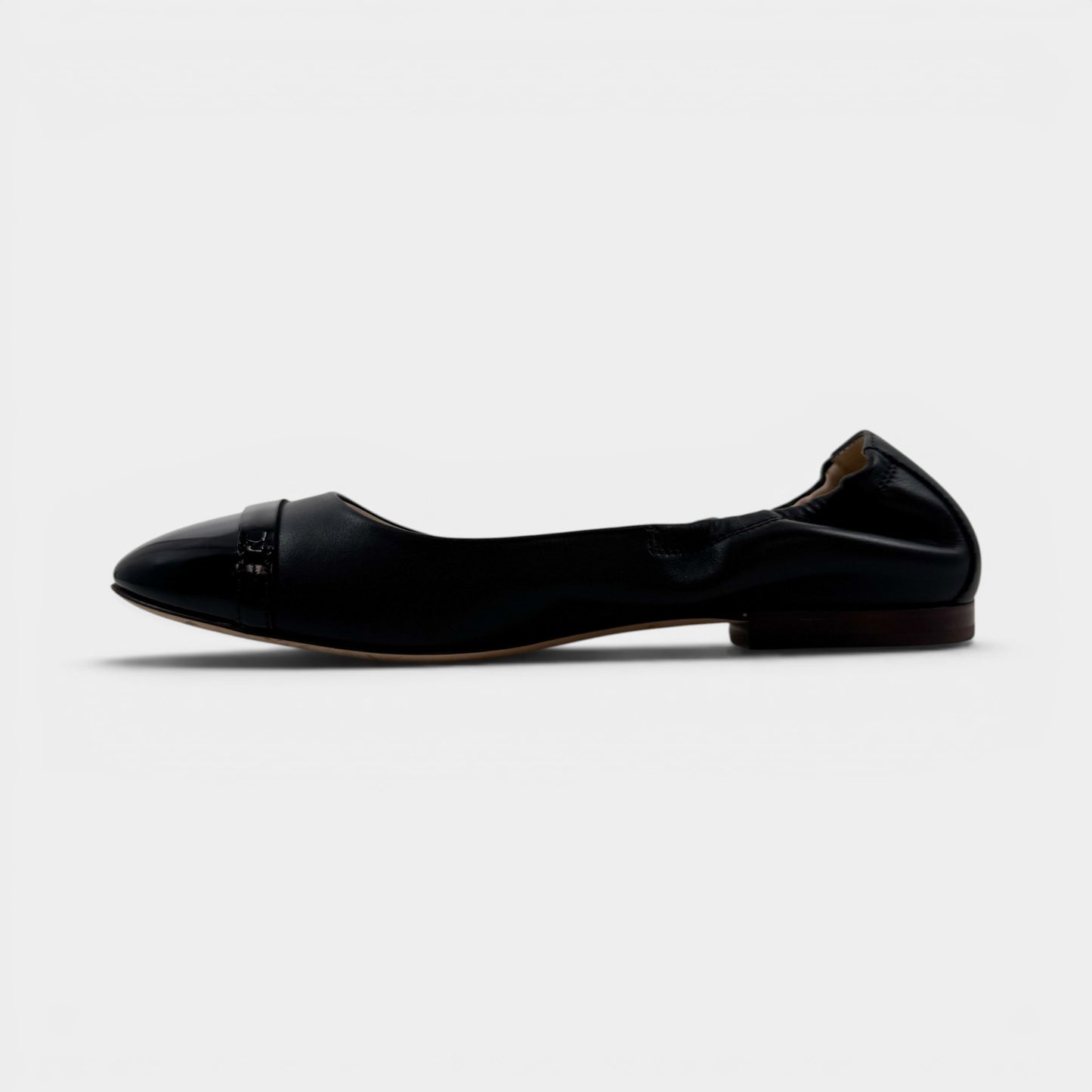 Tod's Black Leather T-Logo Ballet Flat Shoes EU38.5 ~ AU7.5