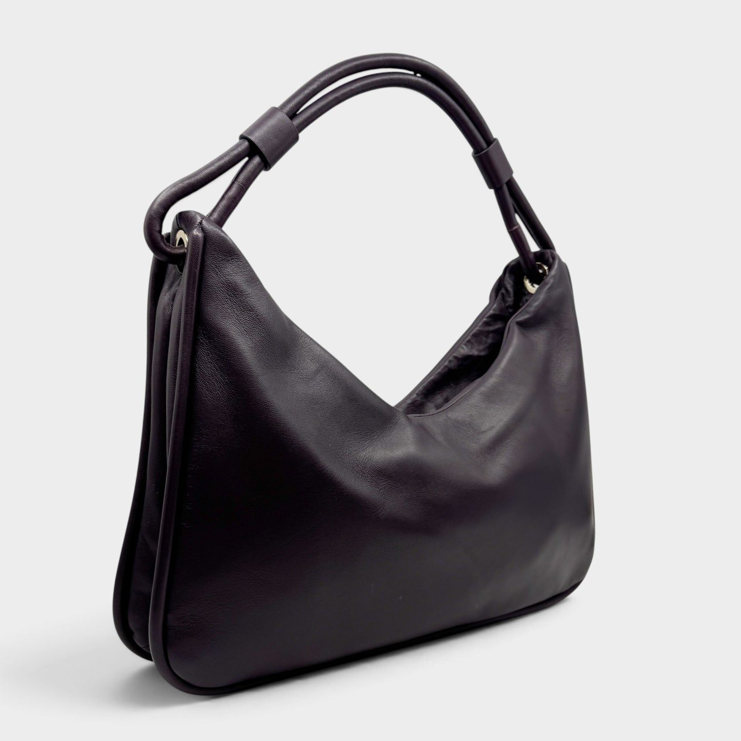 Witchery Plum Smooth Soft Leather Shoulder Bag [NEW]