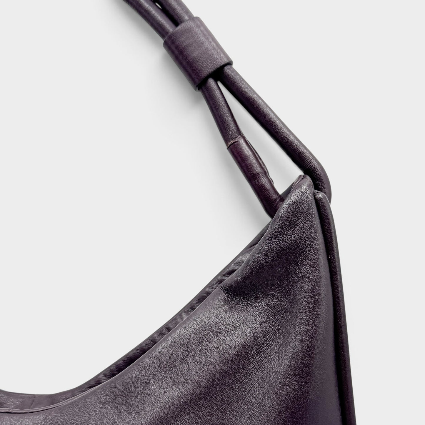 Witchery Plum Smooth Soft Leather Shoulder Bag [NEW]