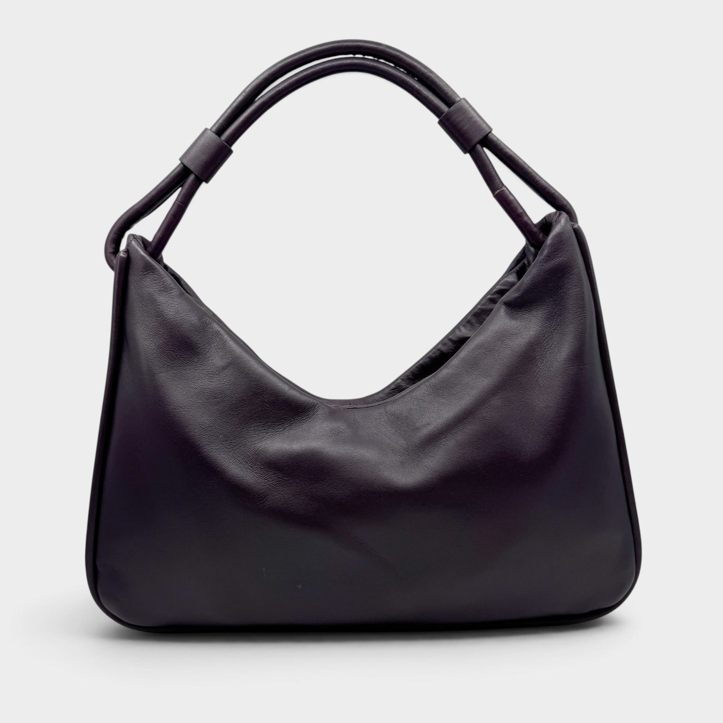 Witchery Plum Smooth Soft Leather Shoulder Bag [NEW]
