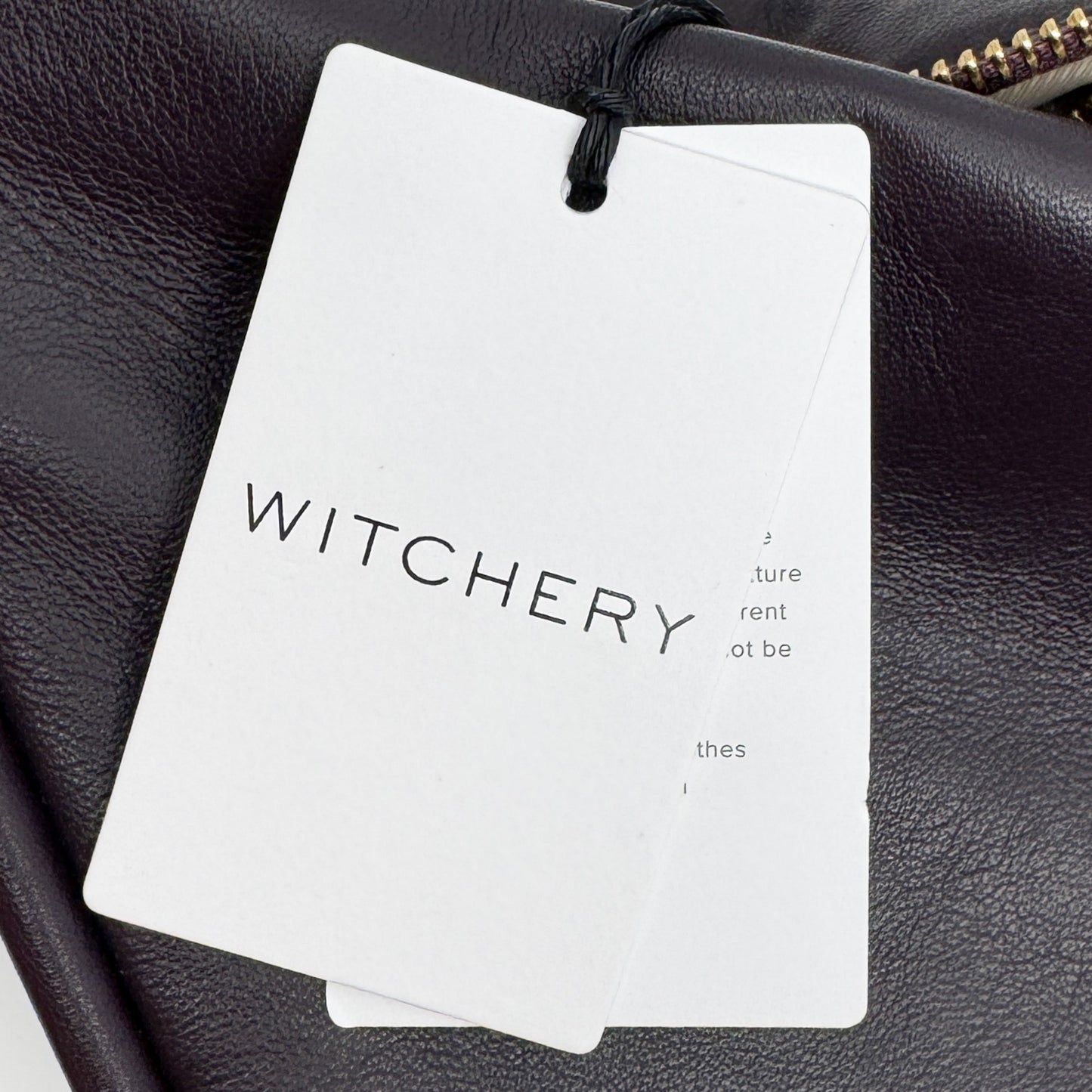 Witchery Plum Smooth Soft Leather Shoulder Bag [NEW]