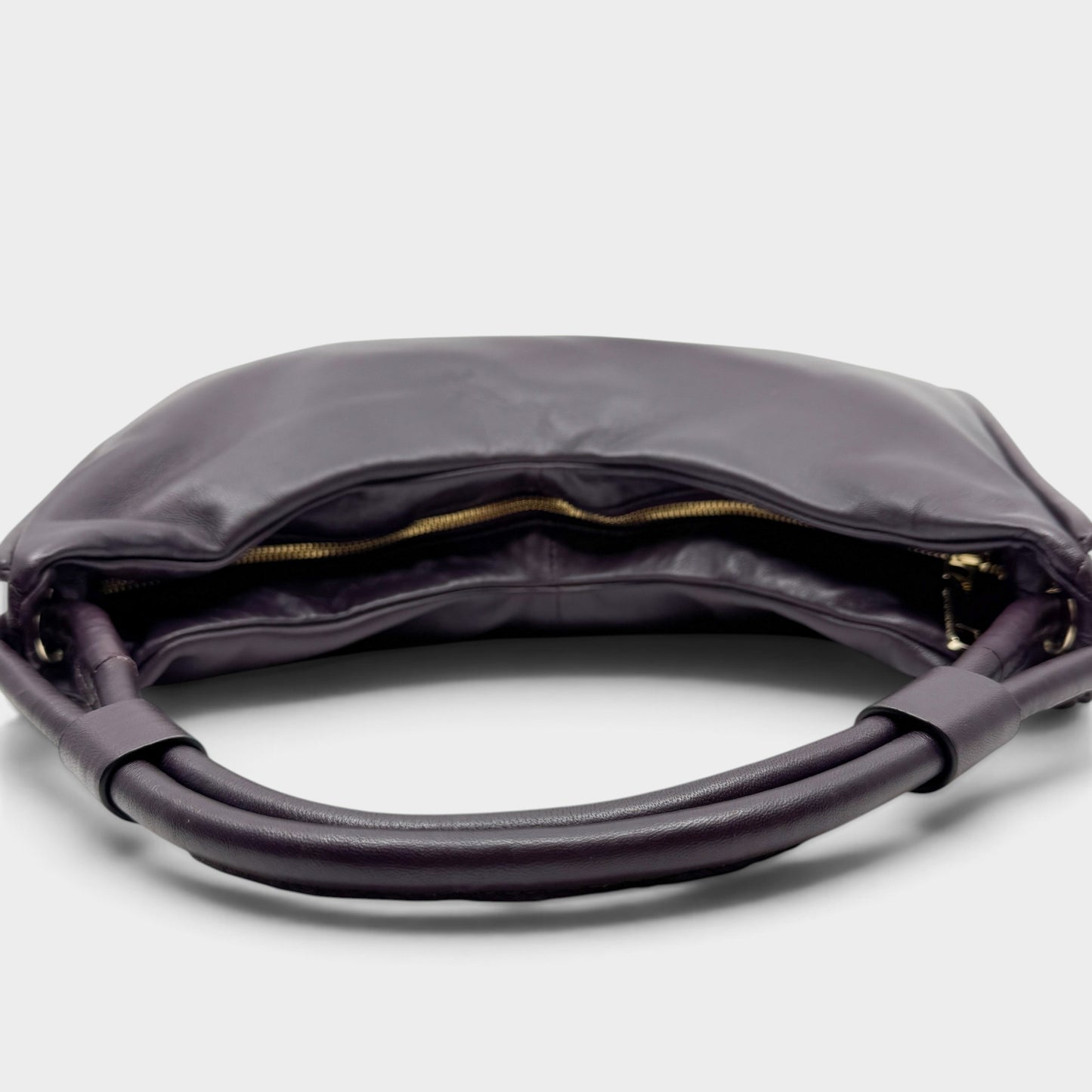 Witchery Plum Smooth Soft Leather Shoulder Bag [NEW]